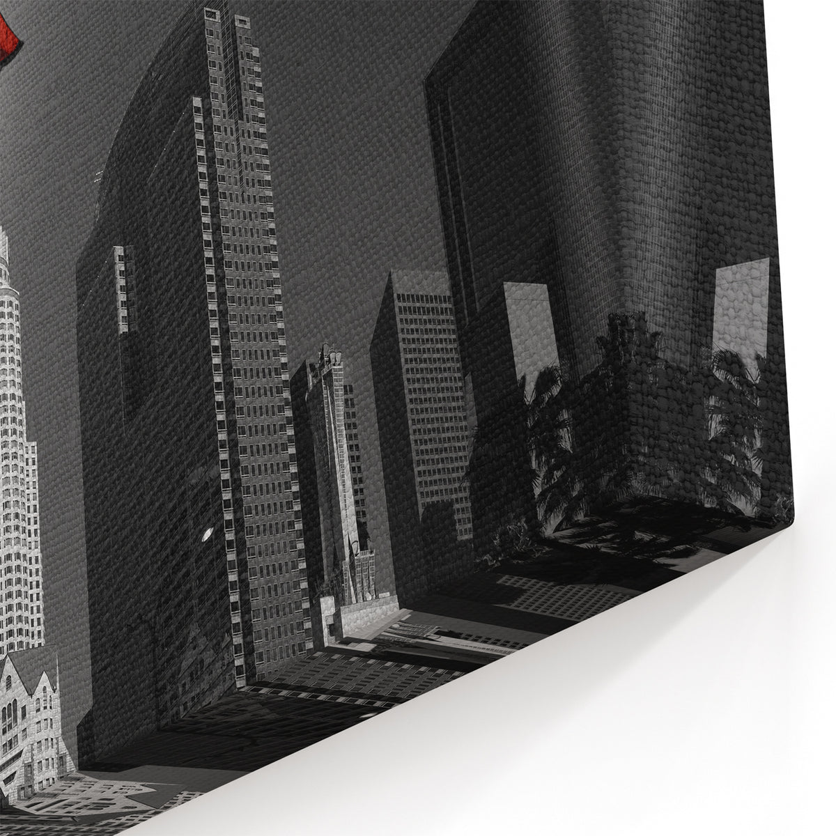 Los Angeles Skyline Art - Iconic LA Cityscape with American Flag