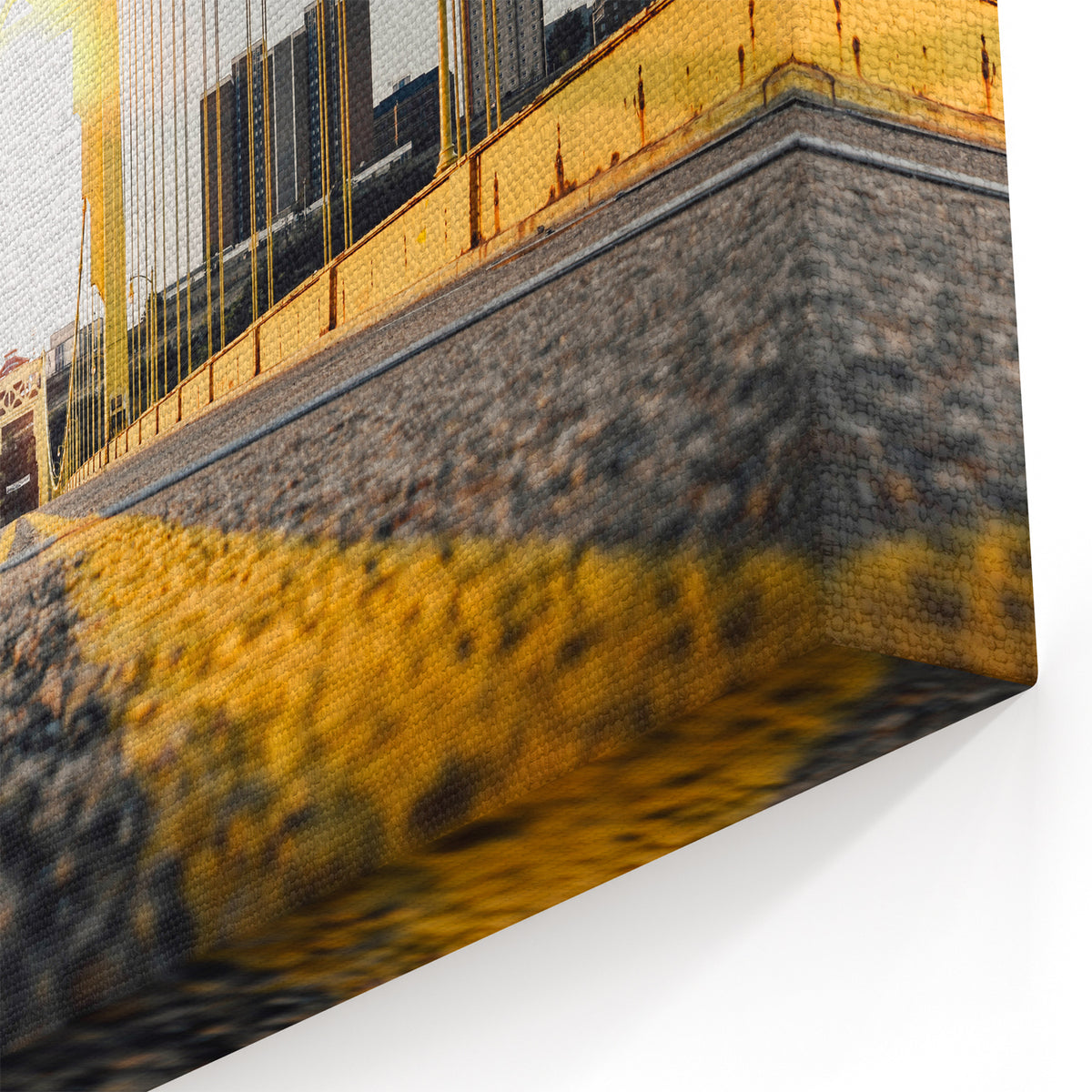 Pittsburgh Landmarks Canvas Prints – Sunset on Iconic Yellow Bridge Art