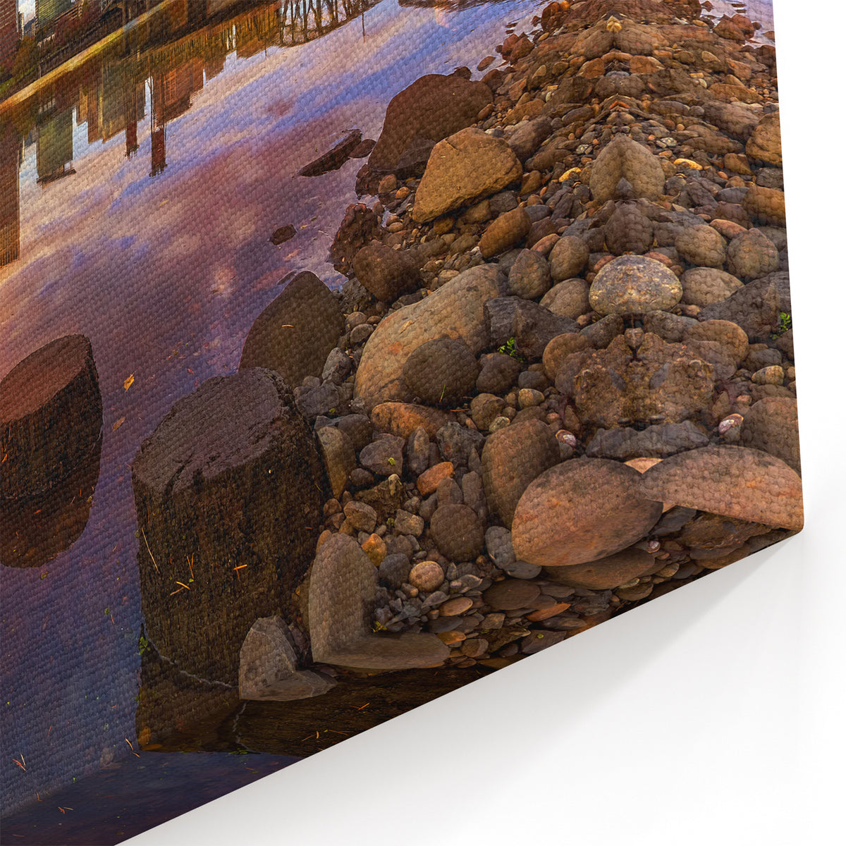Framed Portland Skyline Prints – Sunset Reflection Over River
