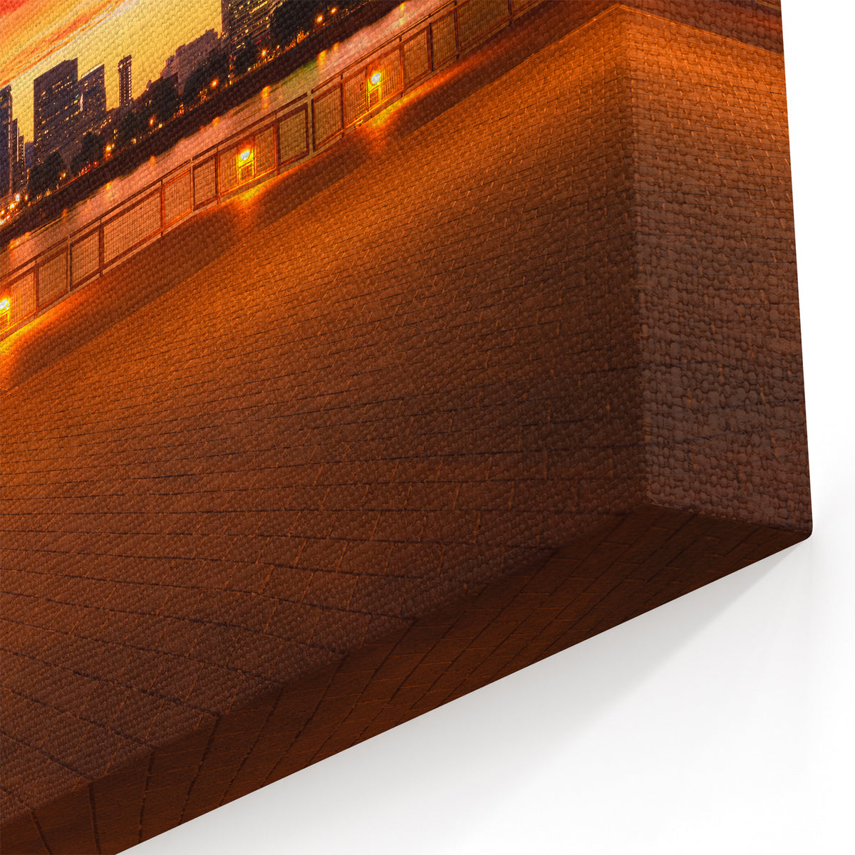 Framed Portland Skyline Prints – Fiery Sunset Over the Waterfront
