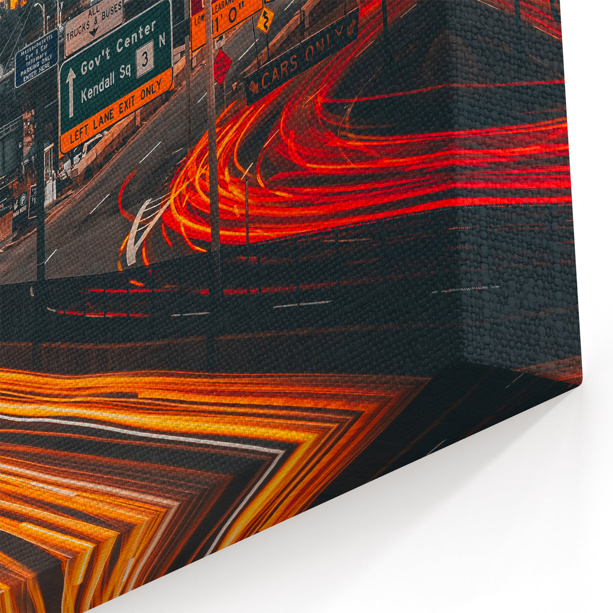 Boston Sunset Traffic Lights – Vibrant Massachusetts Cityscape Wall Art
