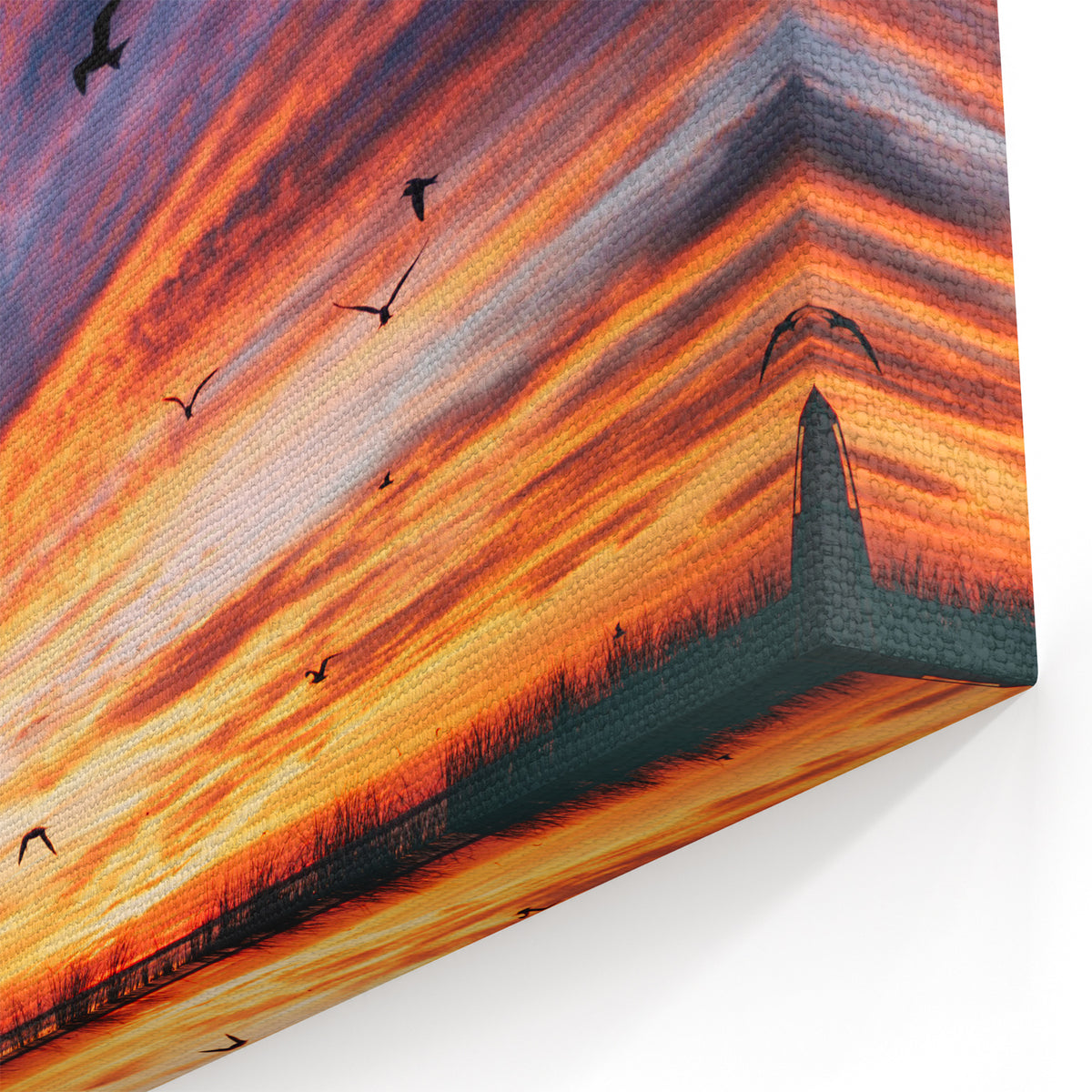 Nantucket Scenery Art – Sunset Sky with Birds Canvas Prints & Wall Decor