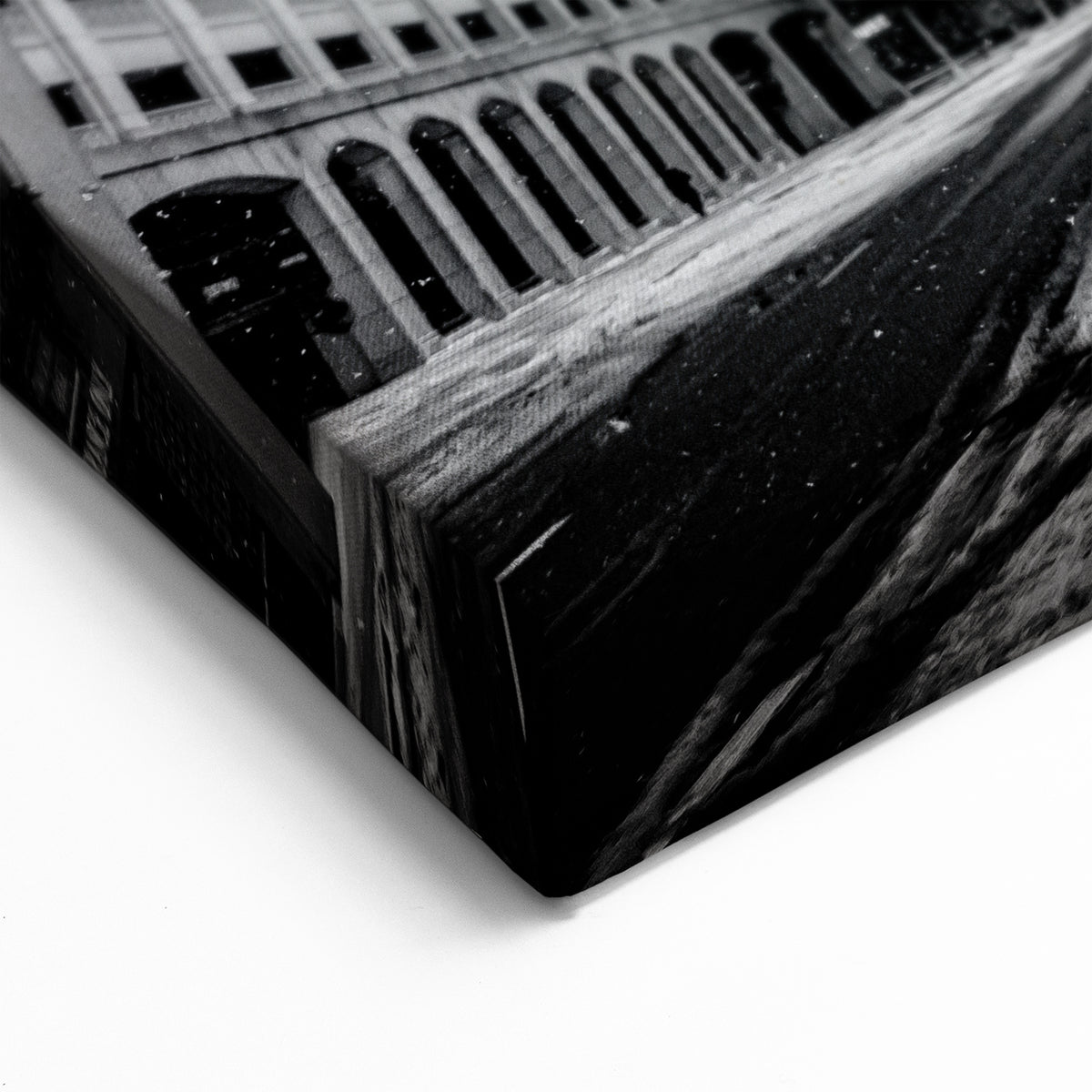 Black and White Detroit Street Scene – Captivating Urban Cityscape Art