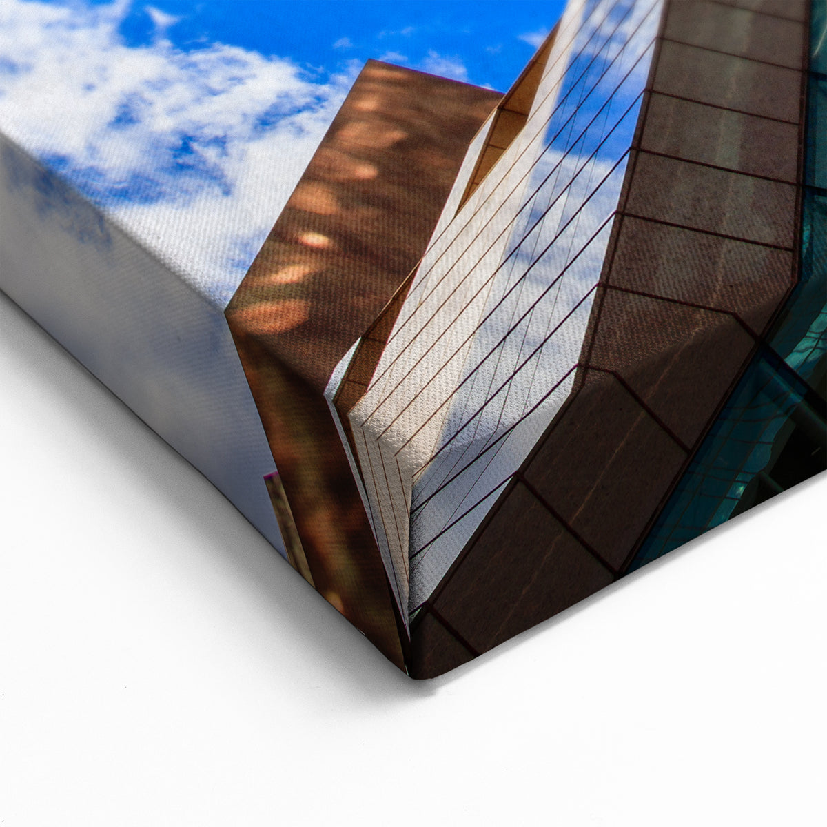 Houston Skyline Canvas - Vibrant Blue Sky and Texas Cityscape Photography
