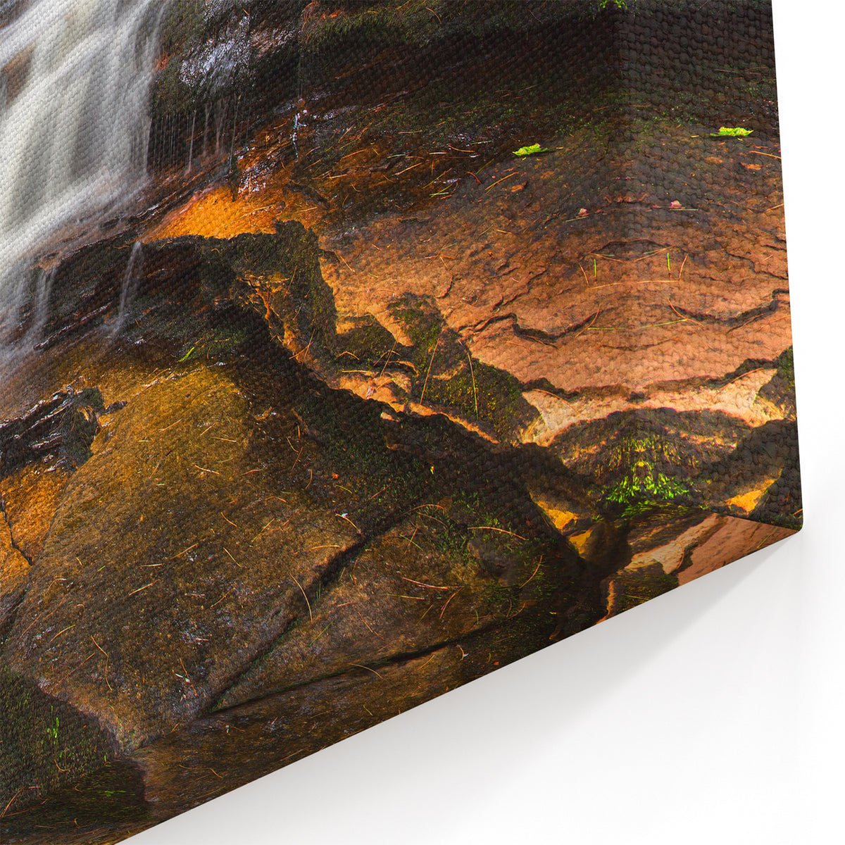 Adirondacks Landscape Prints – Flowing Waterfall in Forest Nature Scene
