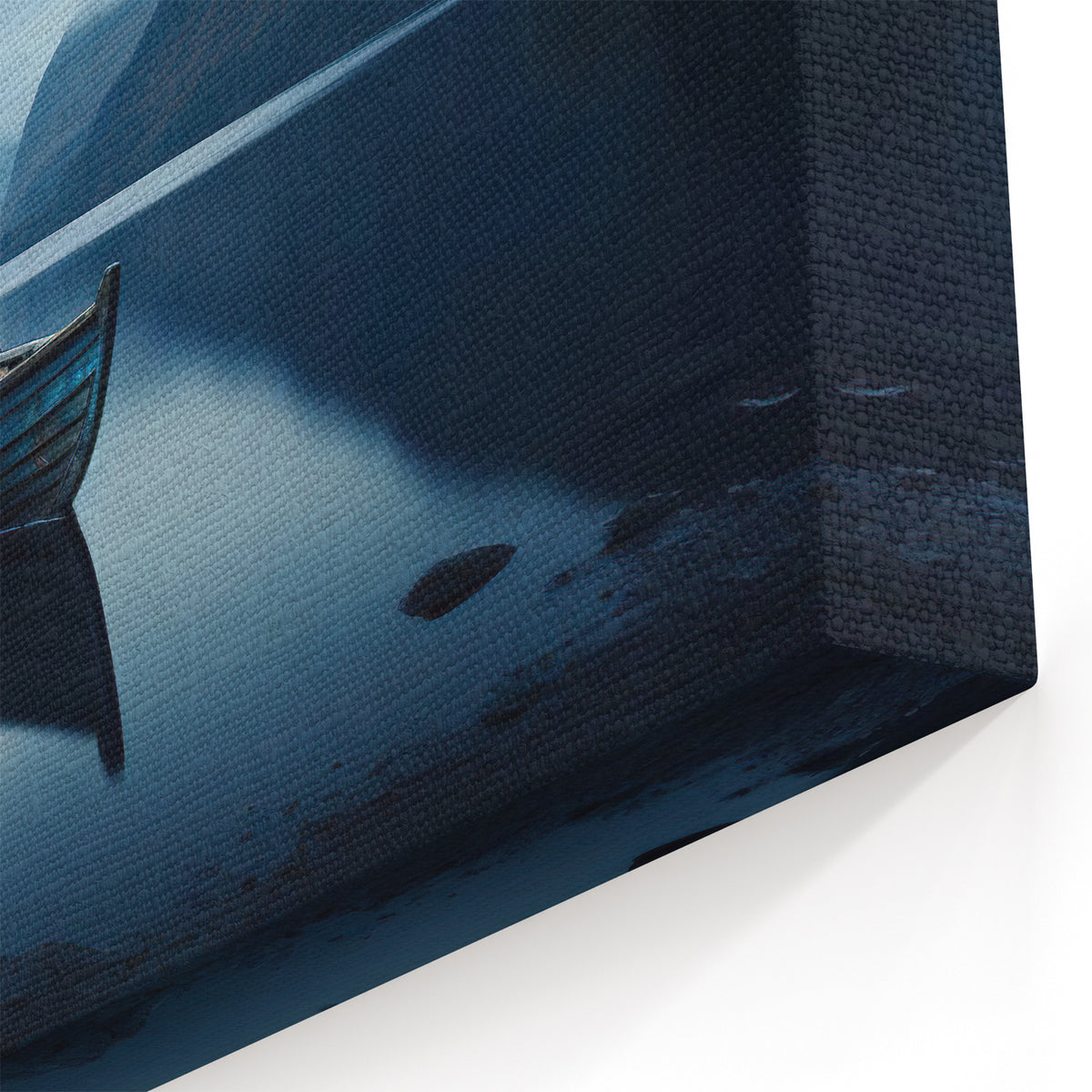 Adirondacks Wall Art – Serene Boat on Tranquil Lake with Misty Mountains
