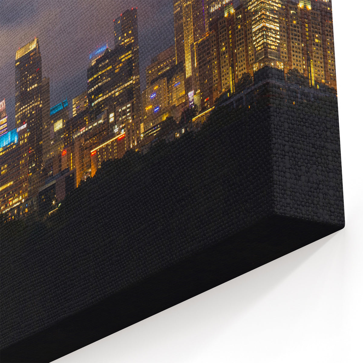 Charlotte NC Art - Majestic Nighttime Skyline with Moonlit Charlotte Decor