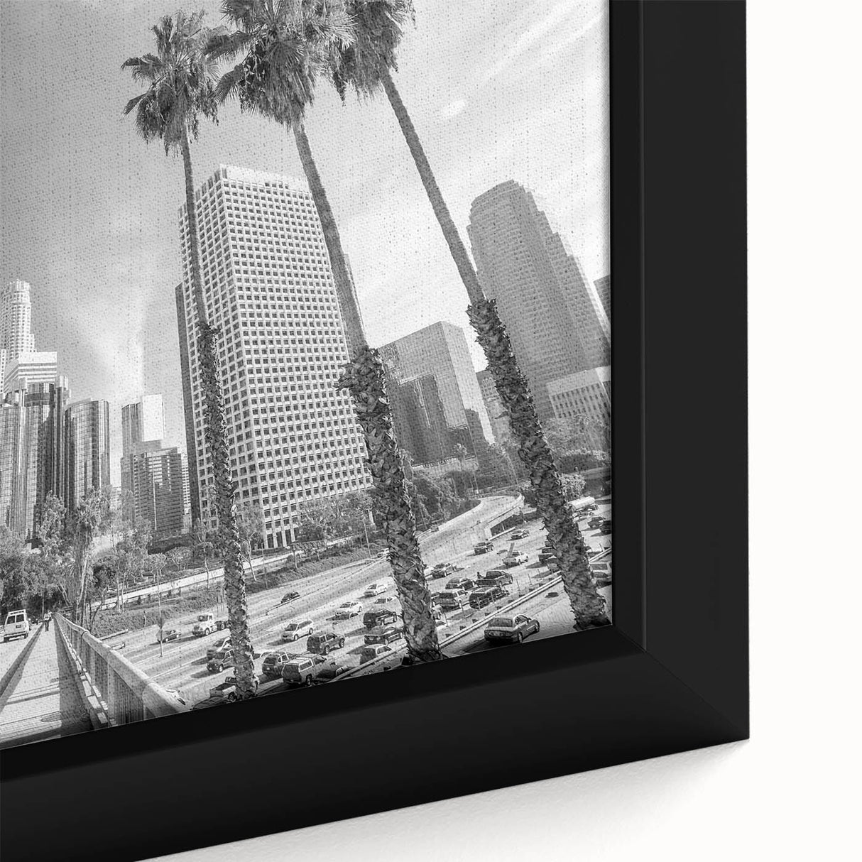 Extra large black wall art featuring colorful, textured abstract design on canvas, suitable for living room decor.