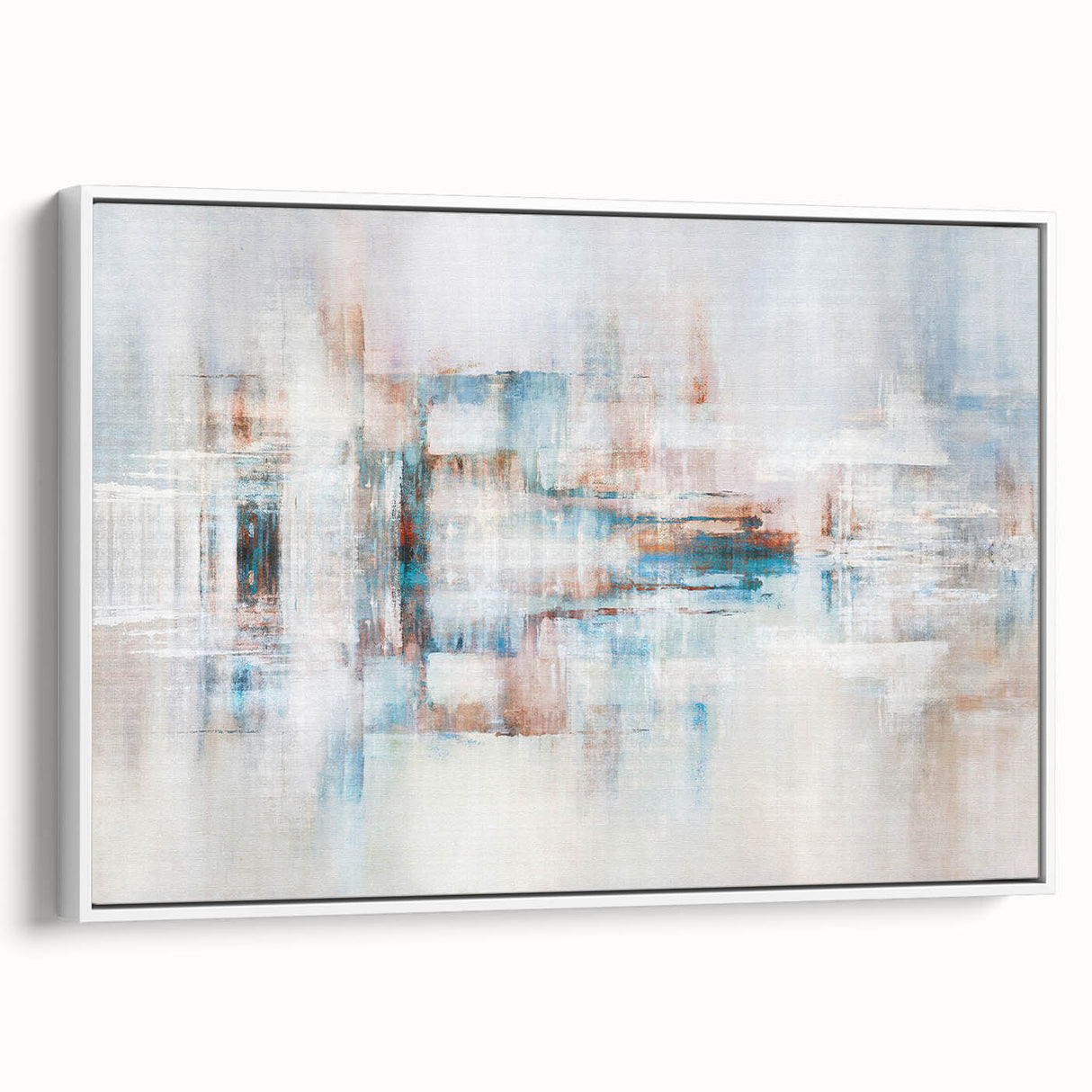 Abstract canvas artwork showcasing vibrant geometric shapes in bold colors, ideal for modern home decor or office spaces, enhancing any interior aesthetic.