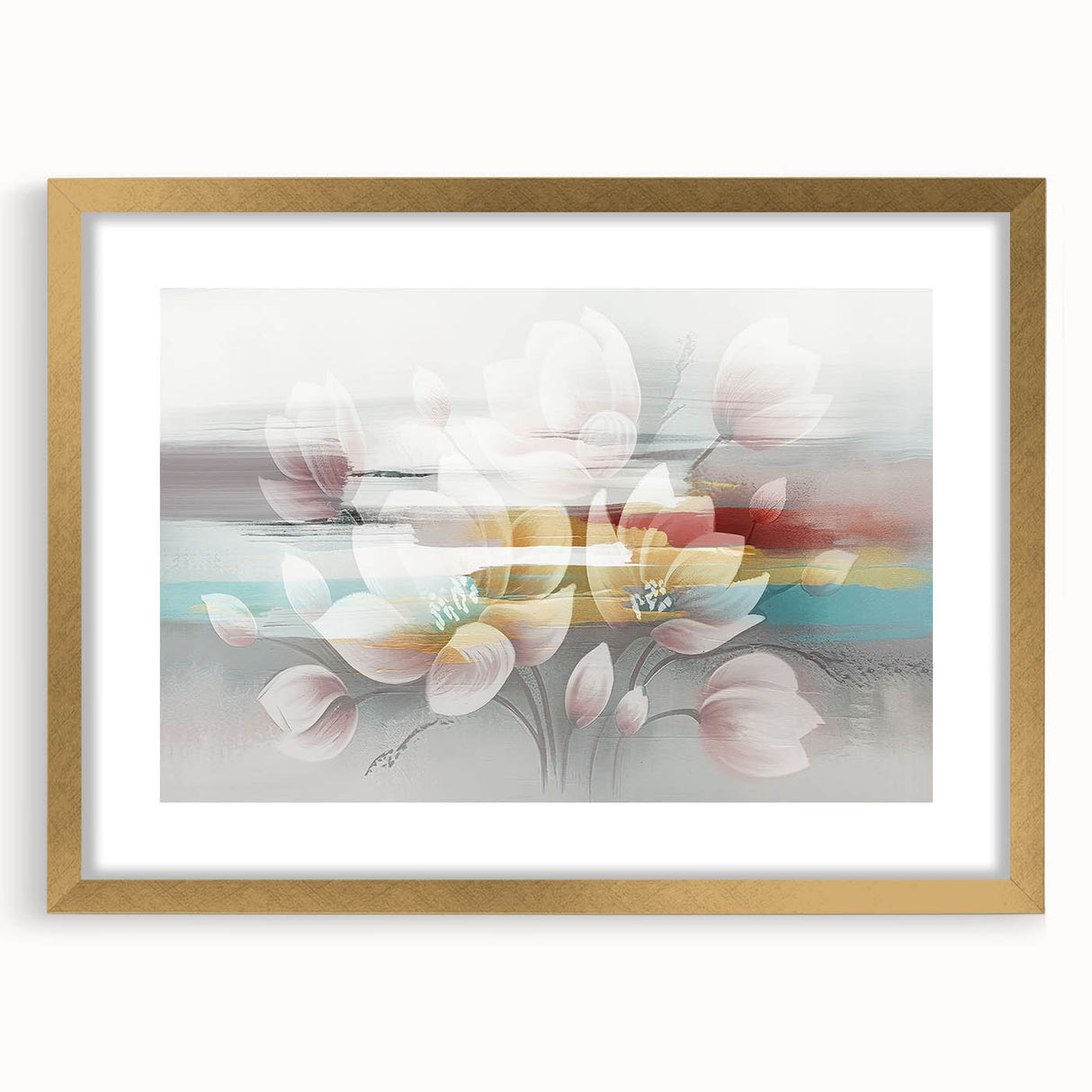 Colorful abstract wall art canvas print showcasing vibrant brush strokes and geometric shapes, ideal for modern home decor or artistic spaces.