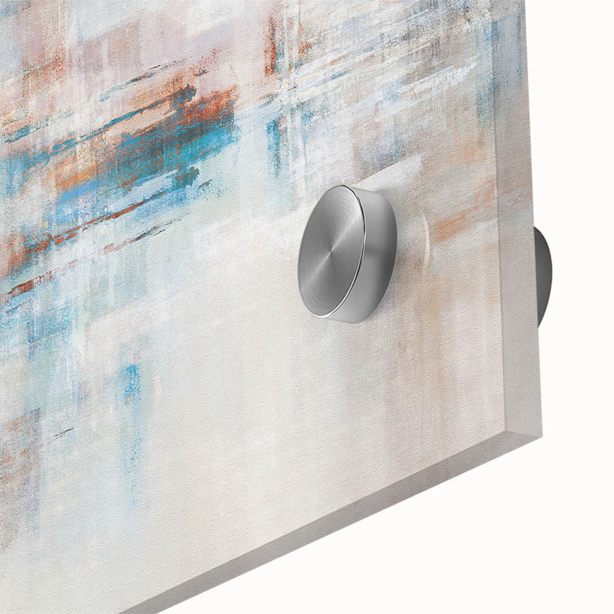 Colorful abstract canvas artwork showcasing vibrant swirls of blue, orange, and yellow, perfect for modern home decor and artistic expression.