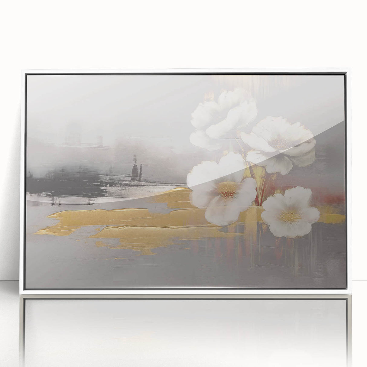 Abstract canvas artwork showcasing bold geometric patterns in vibrant colors, ideal for modern home decor. The piece is elegantly rolled and ready for display.