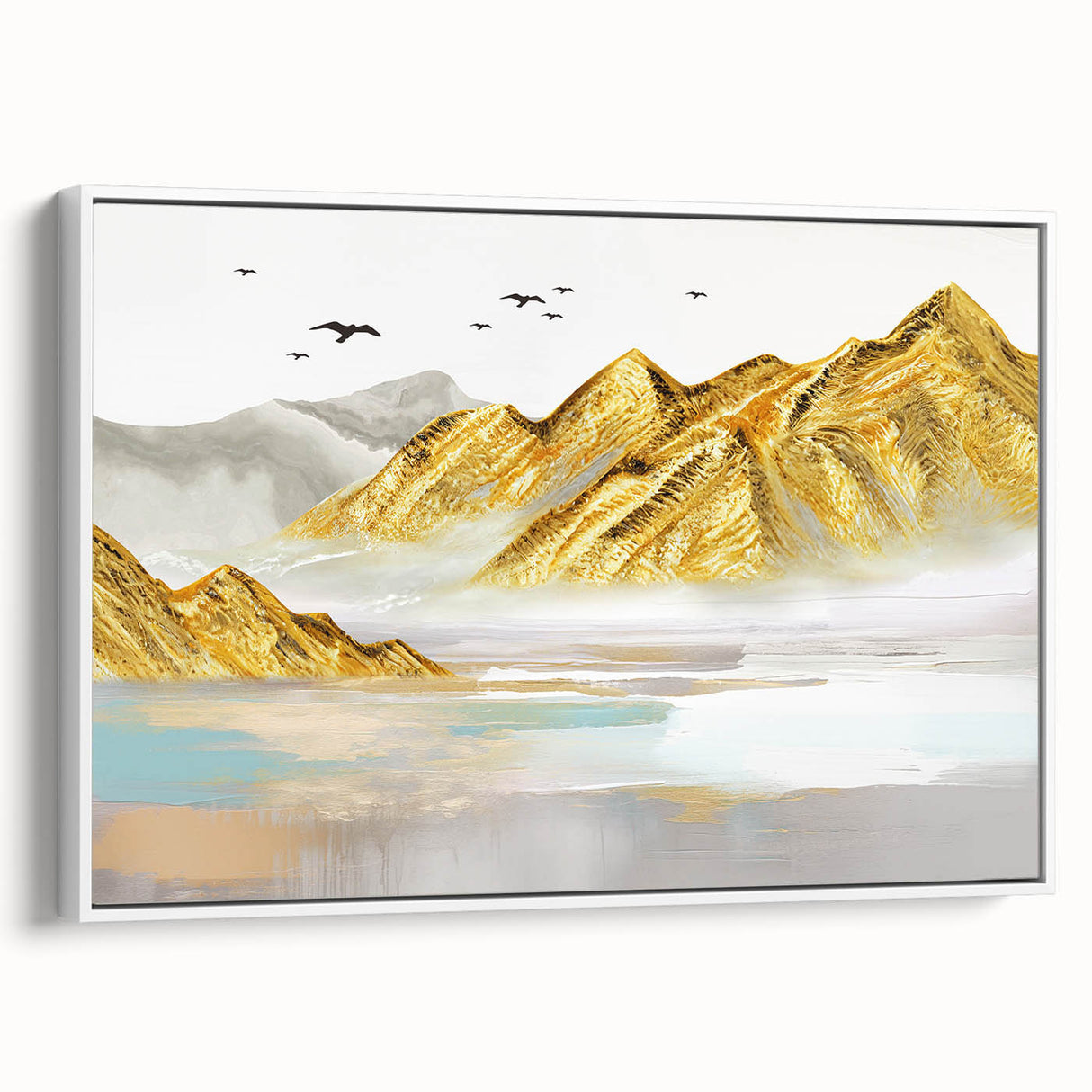 Abstract wall art canvas print showcasing vibrant blue and orange swirling patterns, perfect for modern decor and artistic spaces.