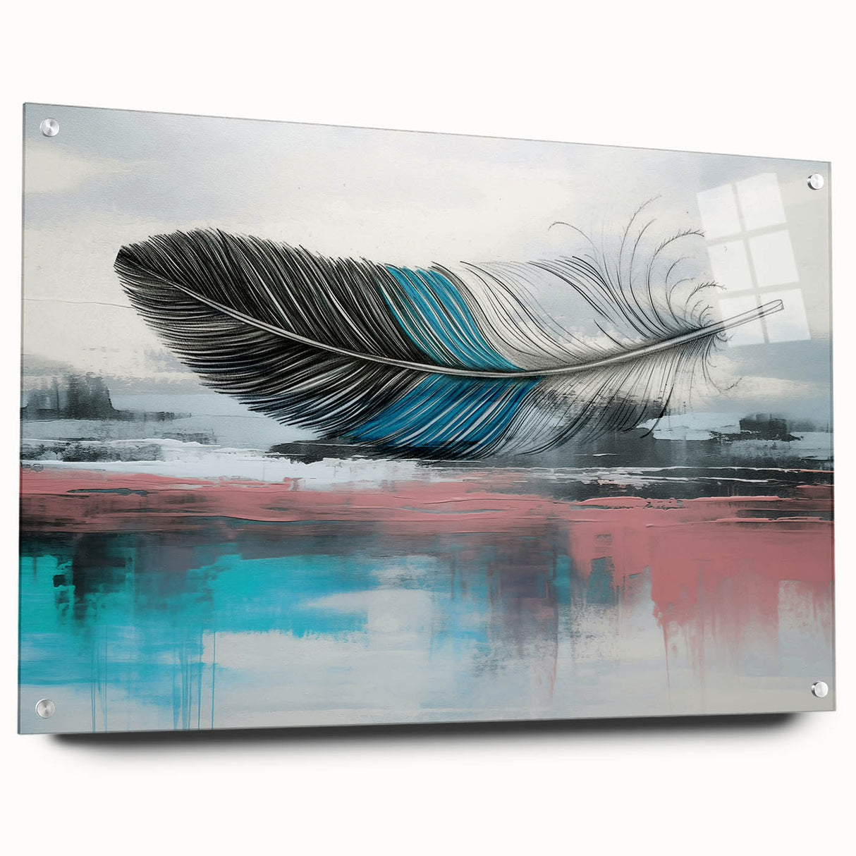 Abstract wall art canvas print, vibrant colors blending in dynamic patterns, rolled and ready for display, showcasing modern artistic design. Perfect for home decor.