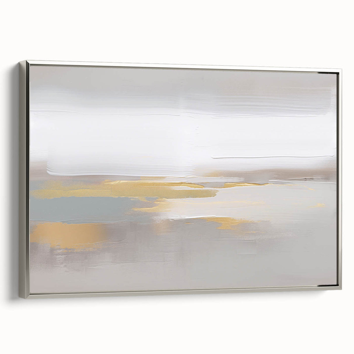 Vibrant abstract wall art canvas showcasing fluid shapes in blue, orange, and yellow, perfect for modern home décor and artistic flair.