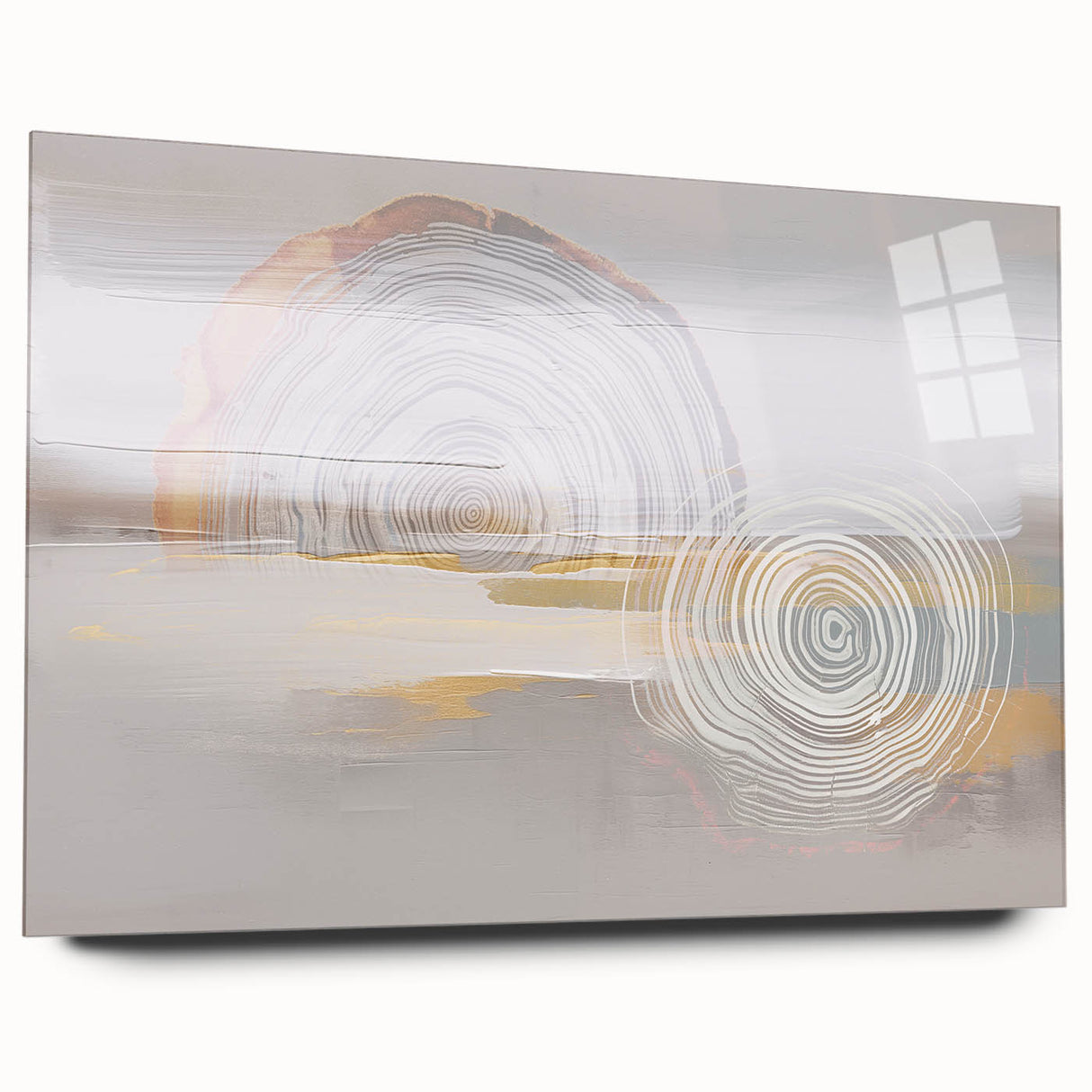 Vibrant abstract wall art canvas print showcasing bold brush strokes in shades of blue, orange, and yellow, perfect for modern decor.