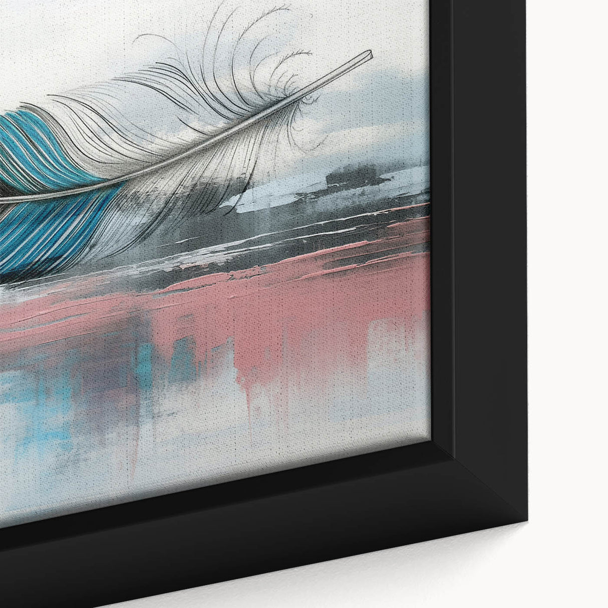 Abstract wall art canvas featuring vibrant colors and geometric patterns, rolled and packaged in a protective cardboard tube, ideal for modern home decor.