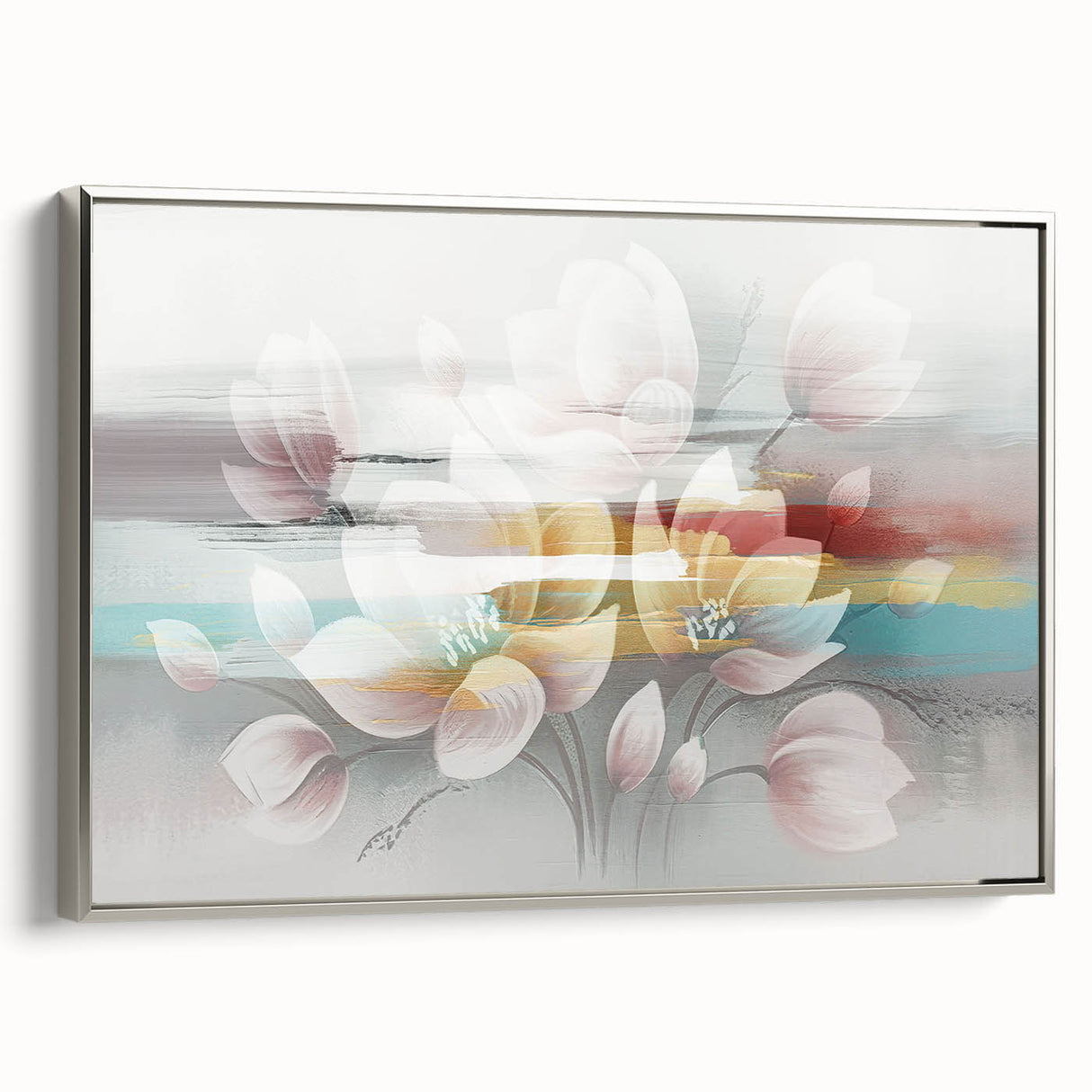 Abstract canvas artwork showcasing vibrant colors and fluid shapes, perfect for modern home decor and stylish wall displays.