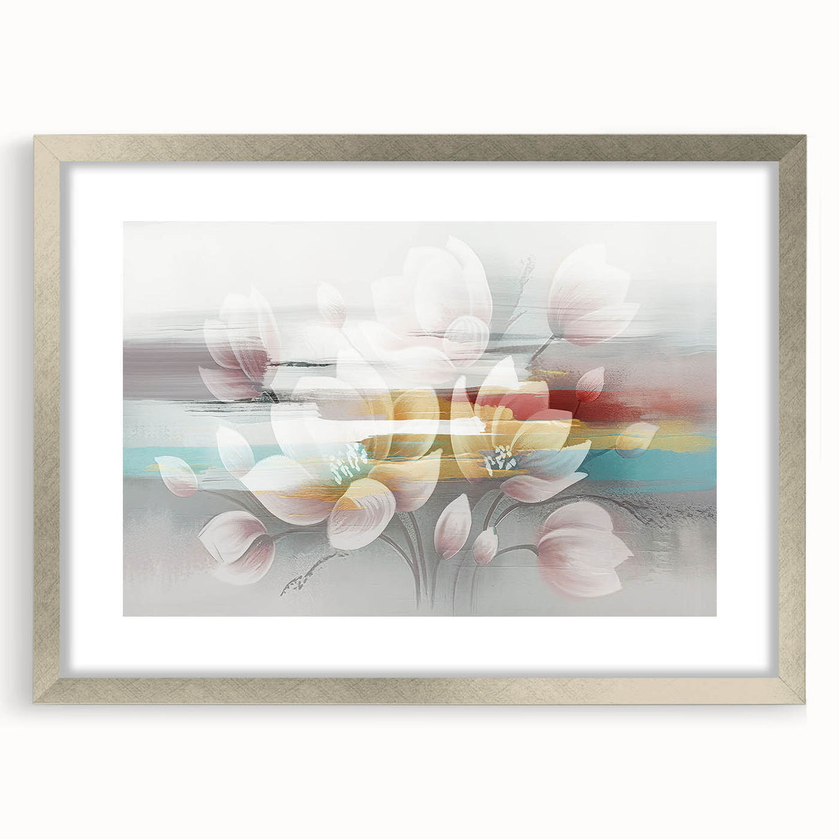 Abstract wall art canvas print showcasing vibrant colors and dynamic shapes, ideal for modern decor, presented in a protective tube for shipping.