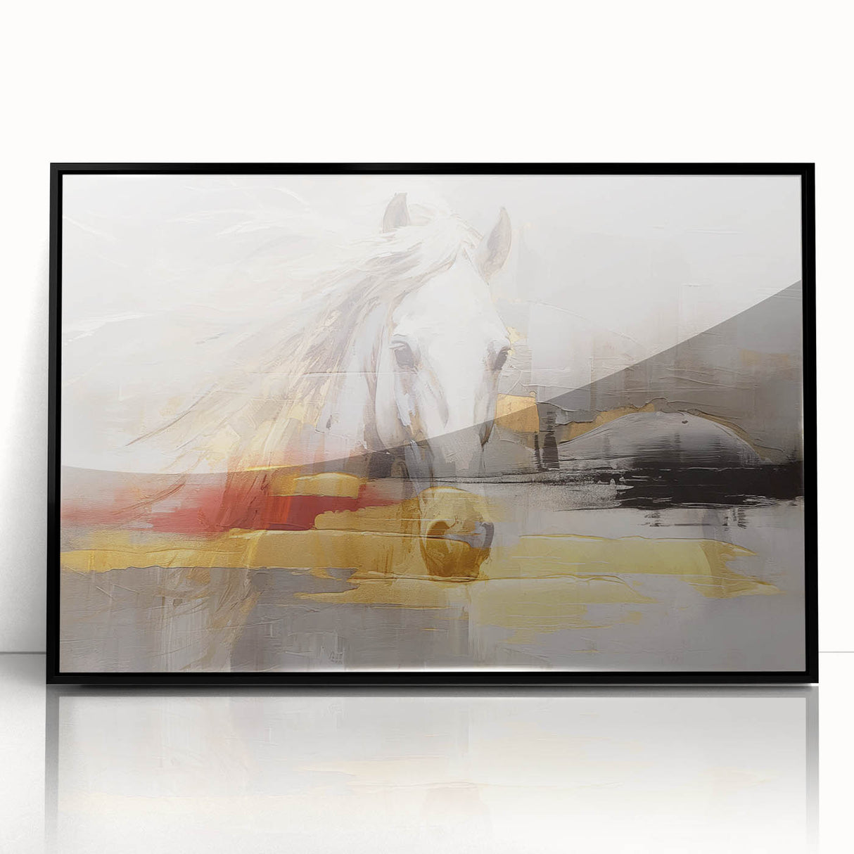 Colorful abstract wall art canvas featuring bold geometric shapes and vibrant hues, perfect for modern home decor, displayed in a protective cardboard tube.