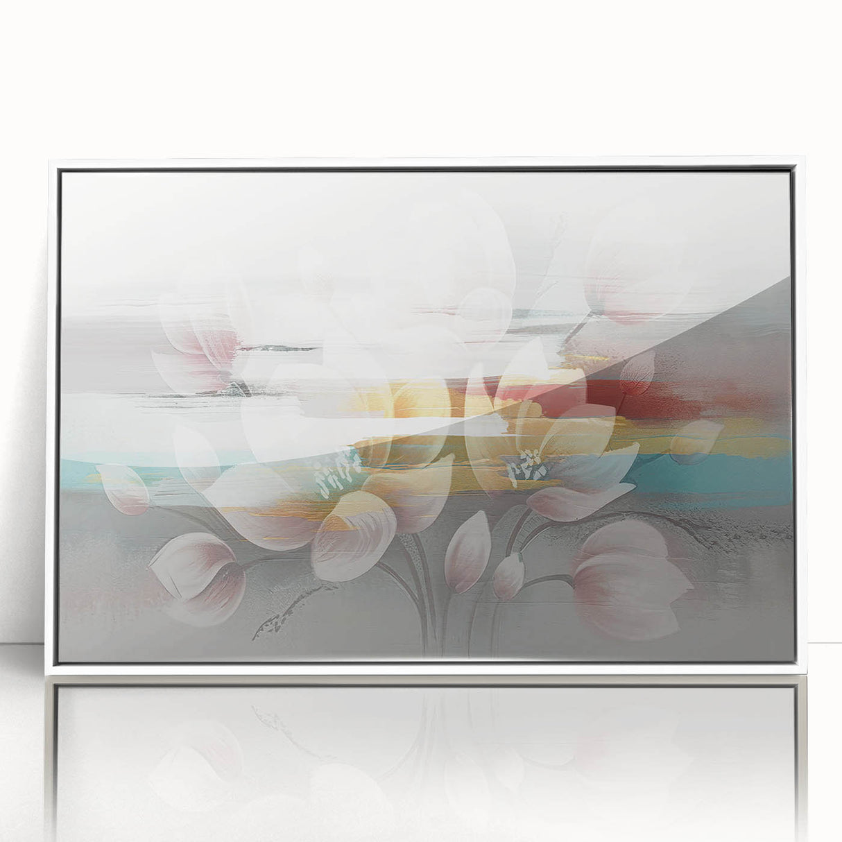 Colorful abstract canvas art showcasing vibrant geometric shapes and flowing lines, ideal for modern home decor or artistic spaces.