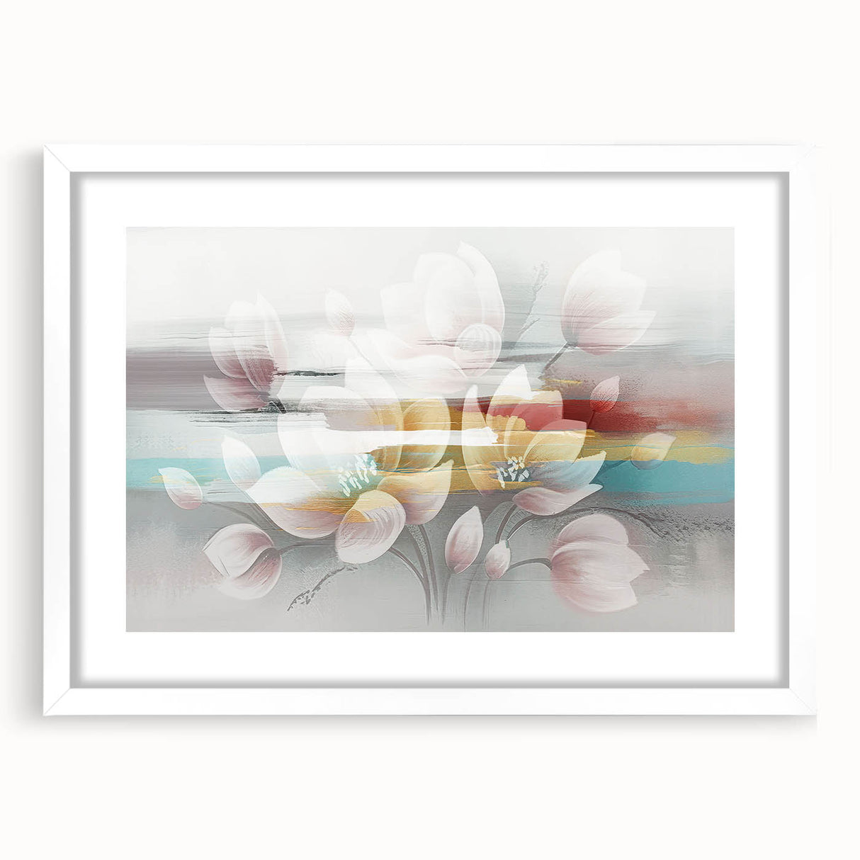 Abstract wall art canvas print showcasing vibrant colors and dynamic geometric shapes, perfect for modern home decor or office spaces.