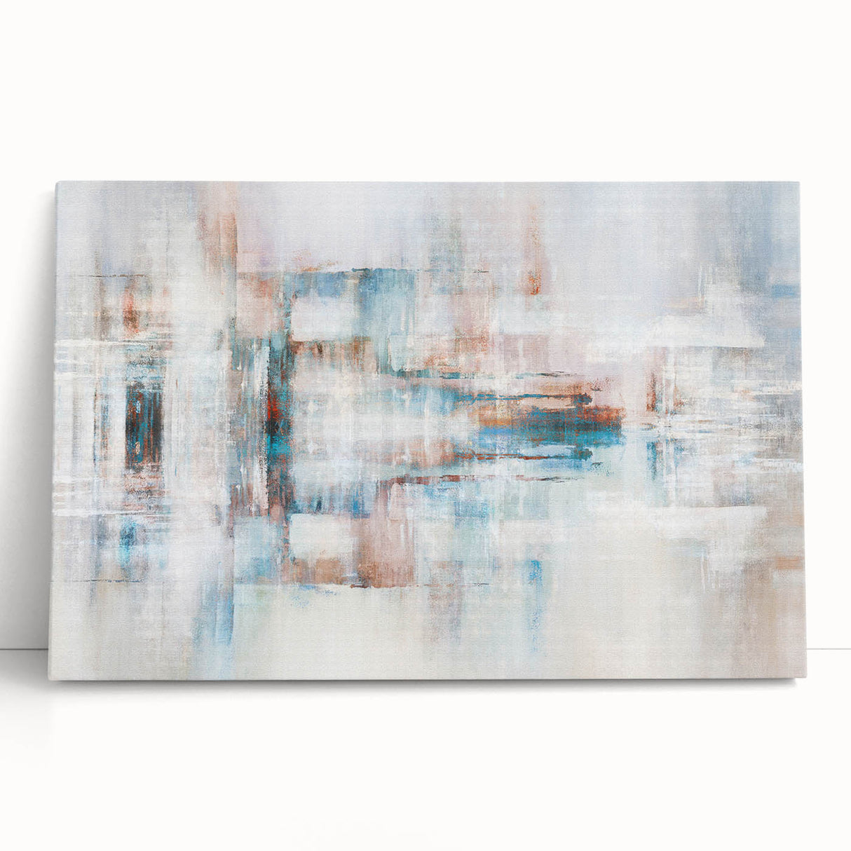 Abstract canvas art print showcasing vibrant colors and dynamic shapes, ideal for modern decor, emphasizing creativity and artistic expression.