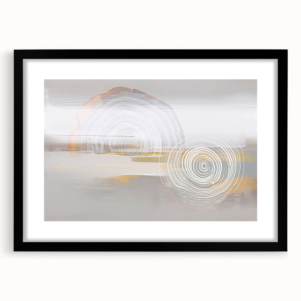 Abstract canvas artwork showcasing vibrant colors and dynamic shapes, perfect for modern decor, framed in a sleek black border.