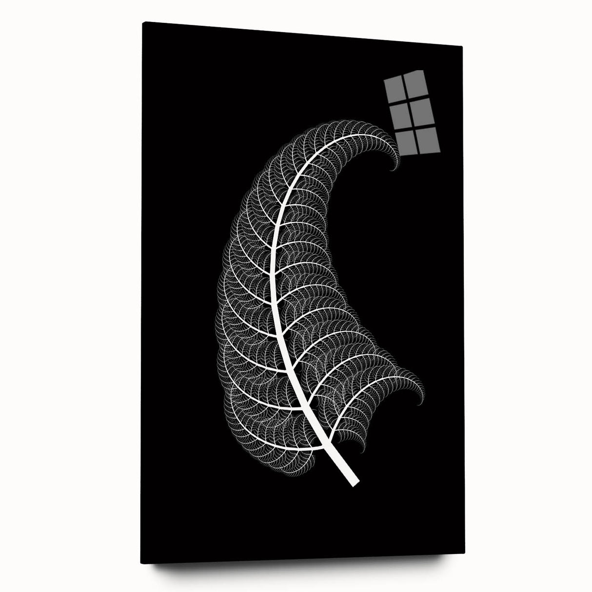 Acrylic glass side view showcasing a modern, frameless design, highlighting its clarity and sleek edges, perfect for contemporary art displays and home decor.