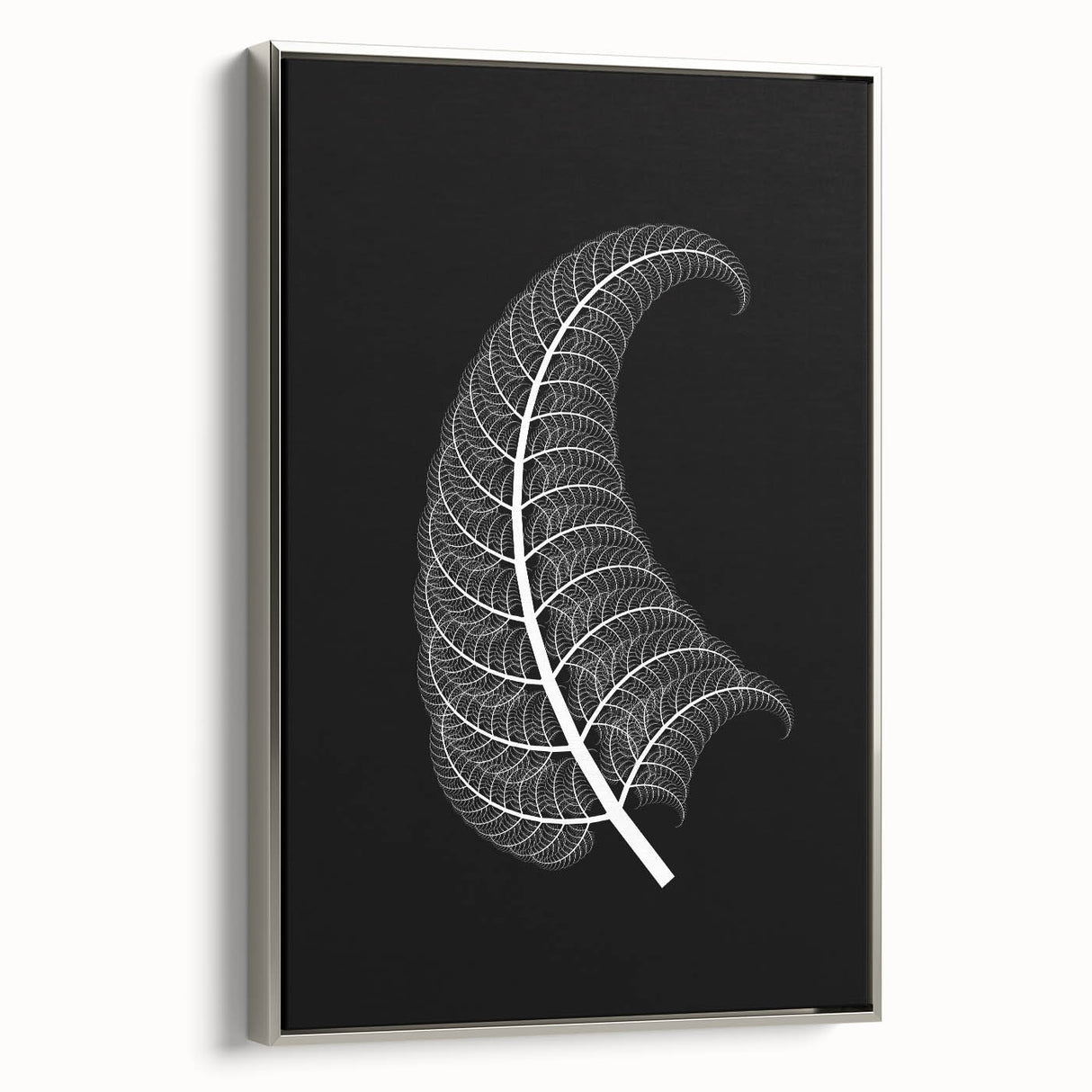 Framed canvas artwork showcasing a vibrant abstract design in hues of blue and gold, with a sleek silver frame enhancing its modern aesthetic. Perfect for contemporary home decor.