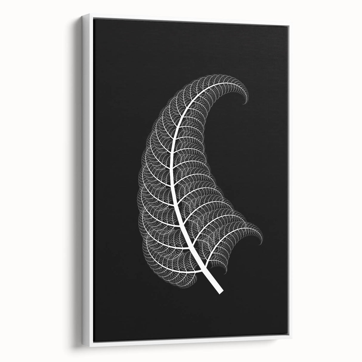 Framed canvas artwork depicting a serene landscape with vibrant colors, showcased from a white side view, perfect for home decor or office ambiance.