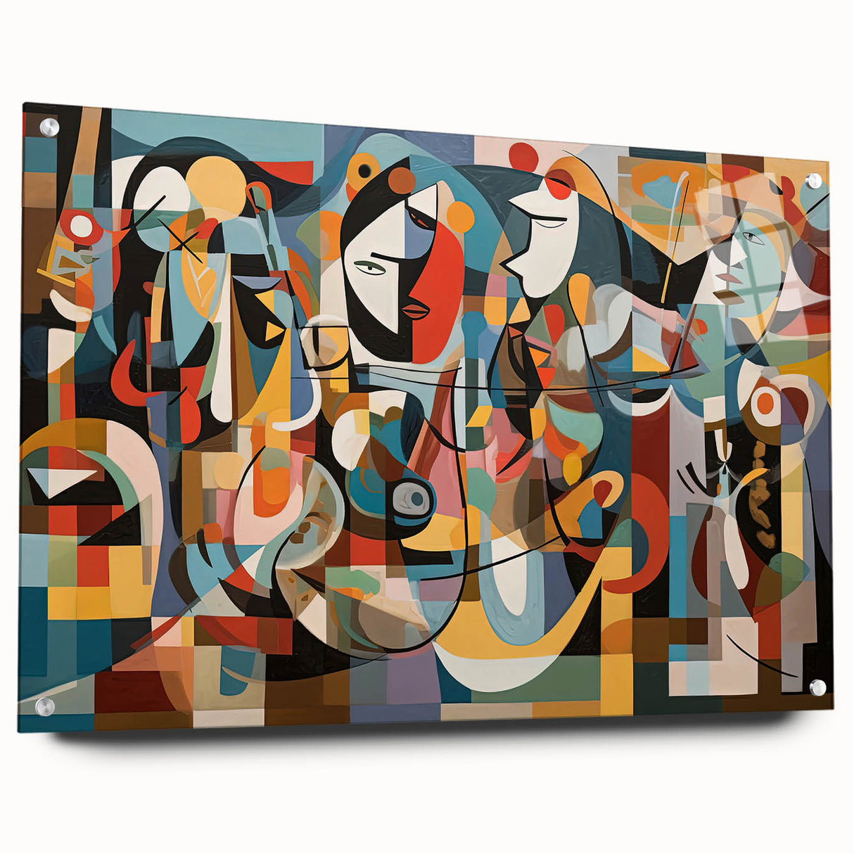 Acrylic glass display featuring a side view of colorful pins arranged neatly, showcasing their vibrant hues and unique shapes against a transparent background. Ideal for craft projects or office organization.