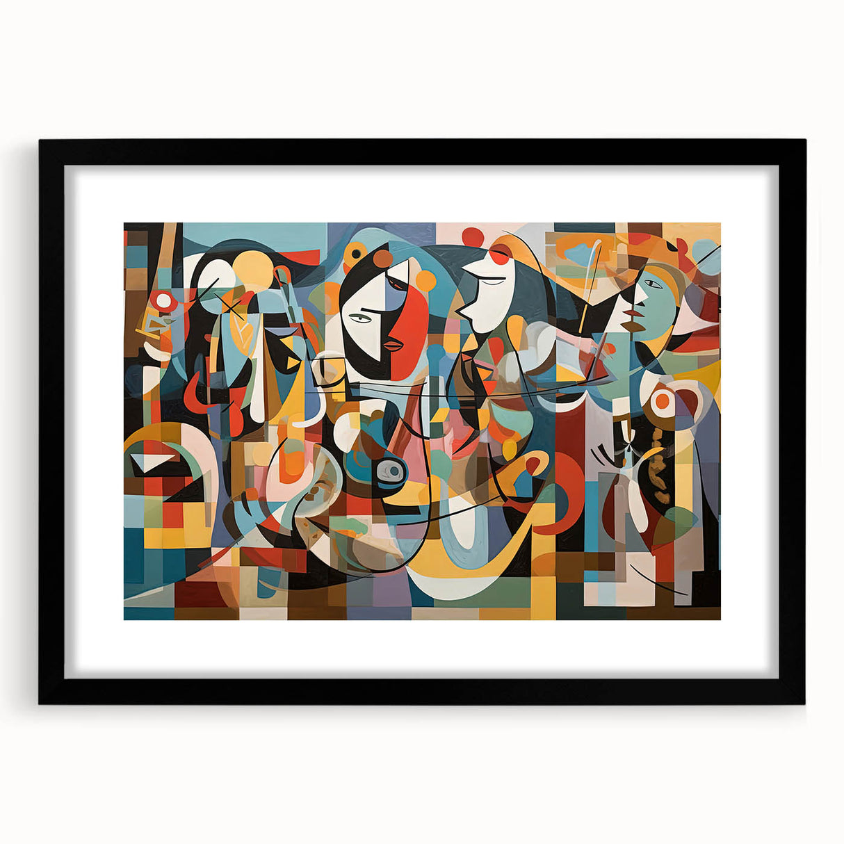 Black picture frame with a white mat, showcasing a blank space for artwork or photos, set against a neutral background, ideal for home decor and personalization.