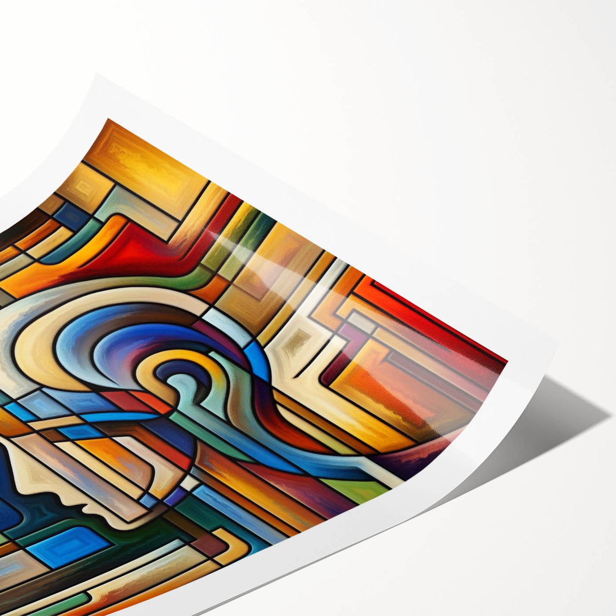 Rolled canvas print showcasing a vibrant African tribal art design with intricate details and rich colors, securely packaged in a protective cardboard tube for safe shipping.