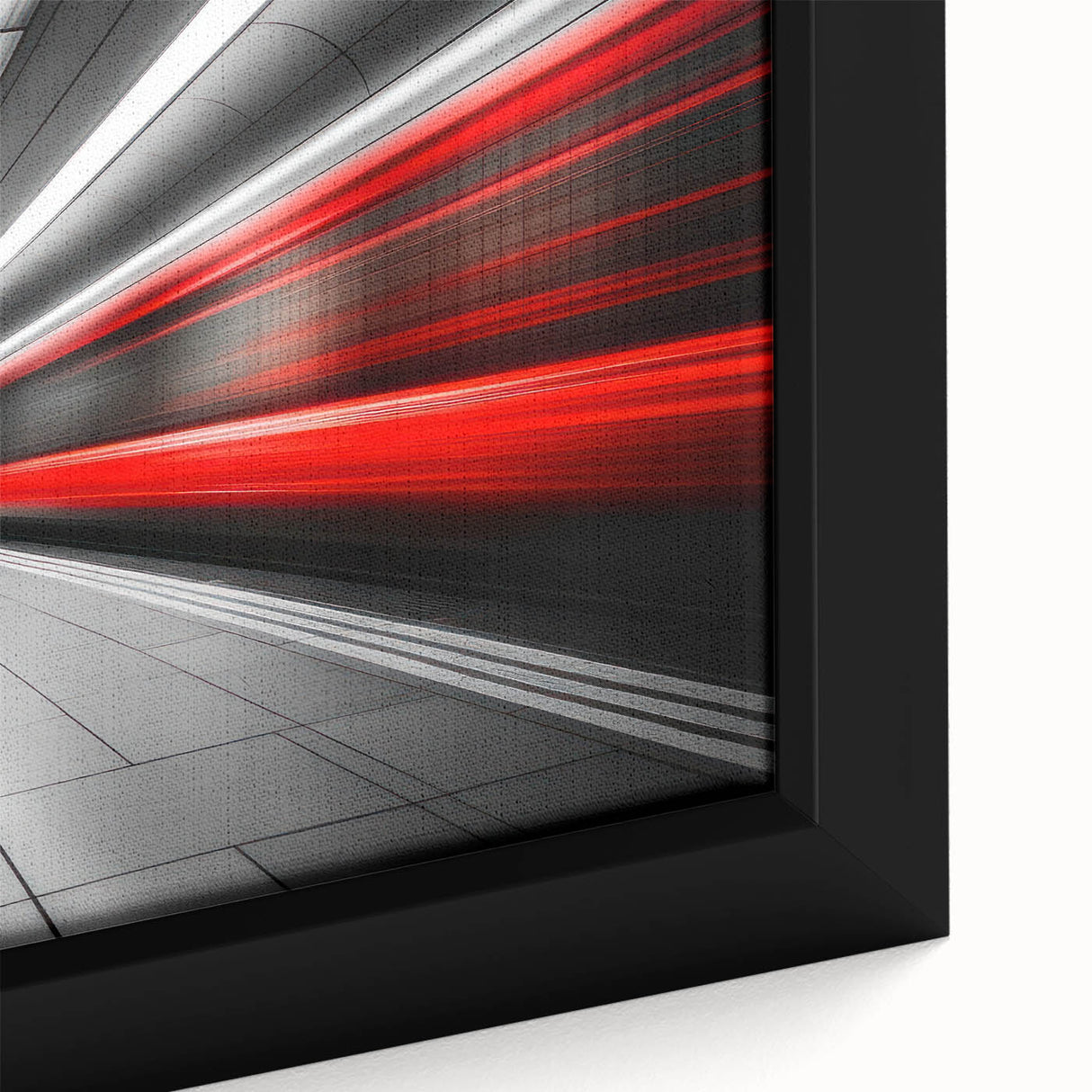 Minimalist Urban Landscape Wall Art – Modern Red Motion Print