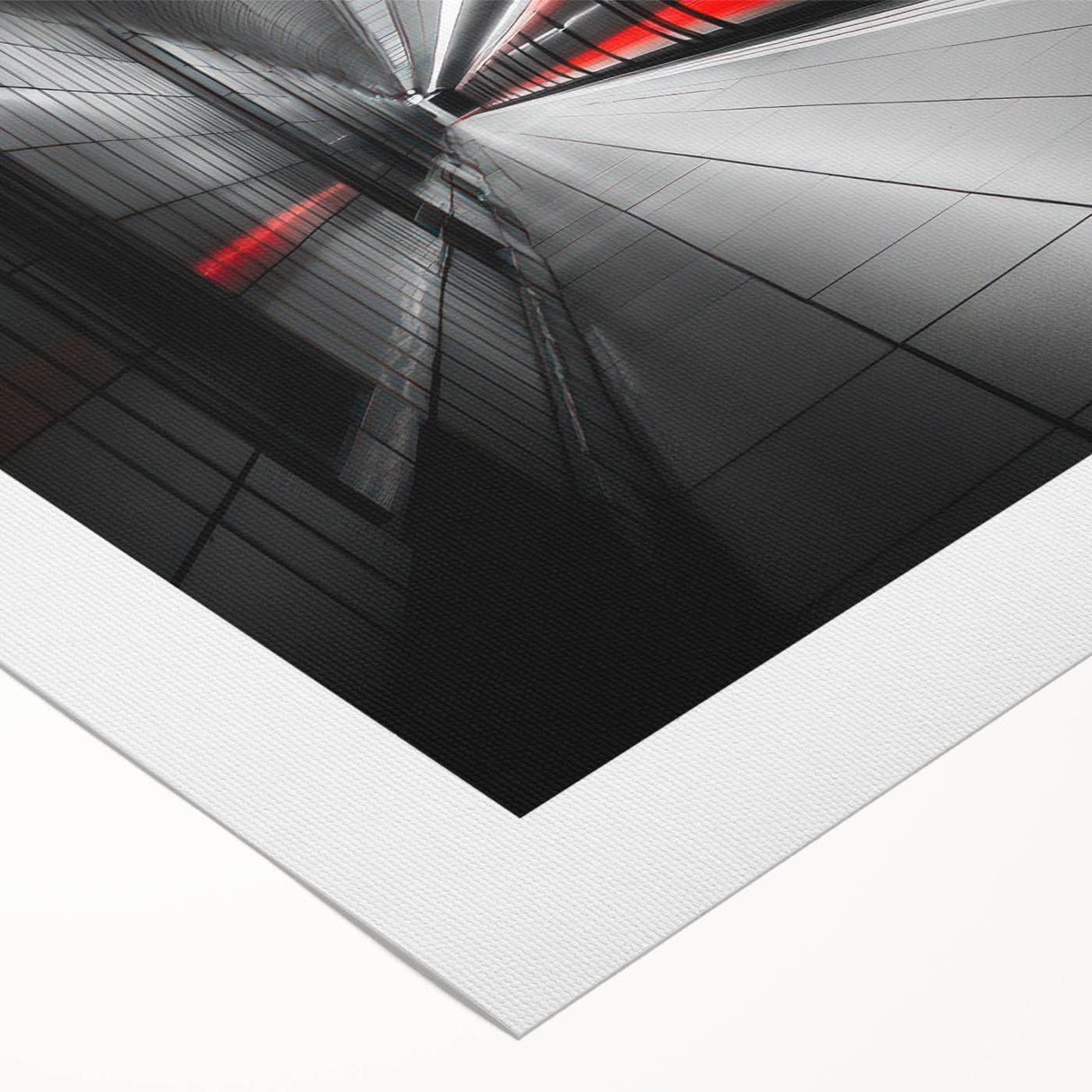 Minimalist Urban Landscape Wall Art – Modern Red Motion Print