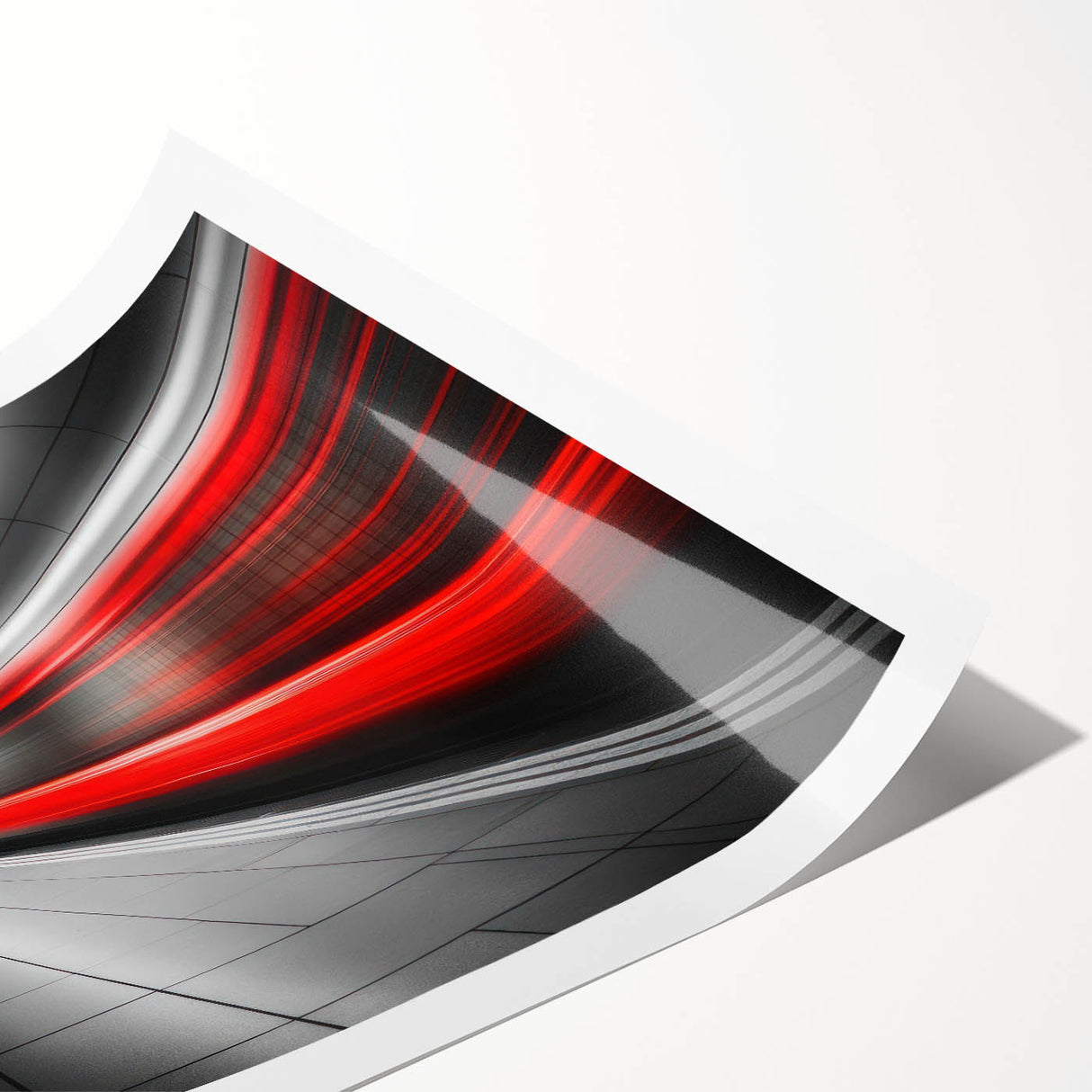 Minimalist Urban Landscape Wall Art – Modern Red Motion Print