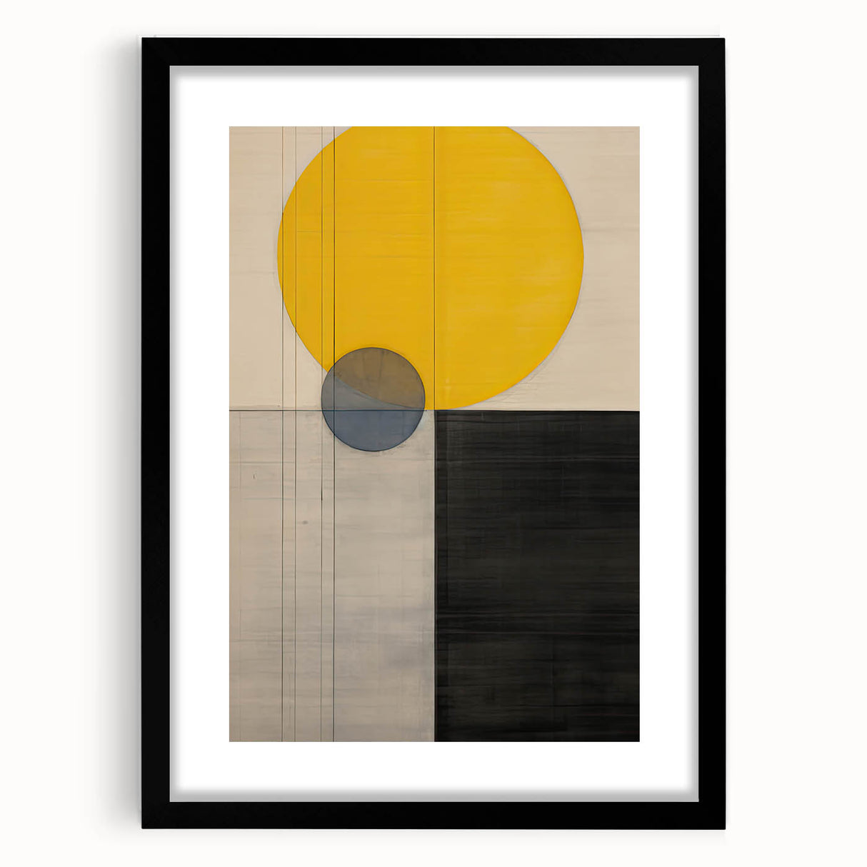Minimalist Abstract Canvas Prints – Yellow & Gray Geometric Wall Art