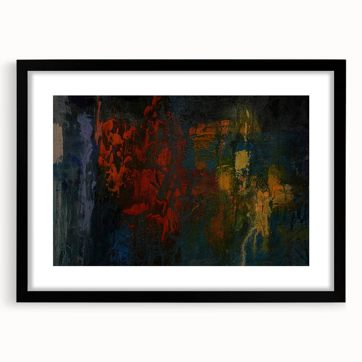 Moody Modern Wall Art – Abstract Expressionist Painting in Bold Hues