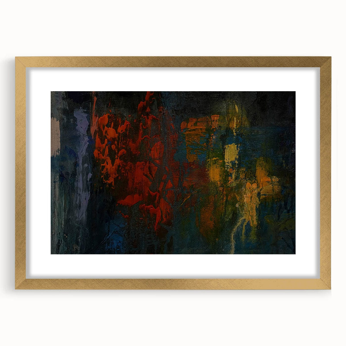Moody Modern Wall Art – Abstract Expressionist Painting in Bold Hues