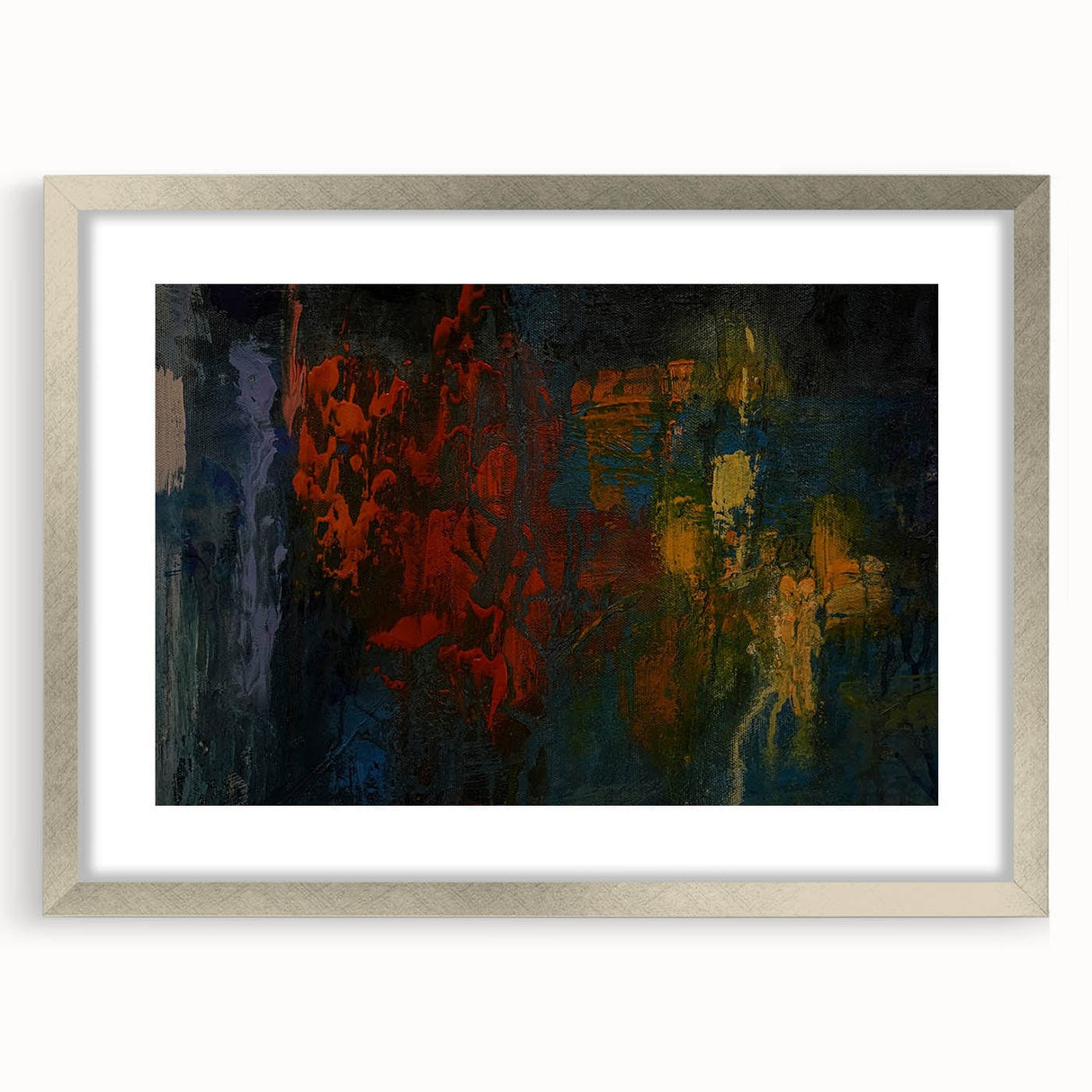 Moody Modern Wall Art – Abstract Expressionist Painting in Bold Hues