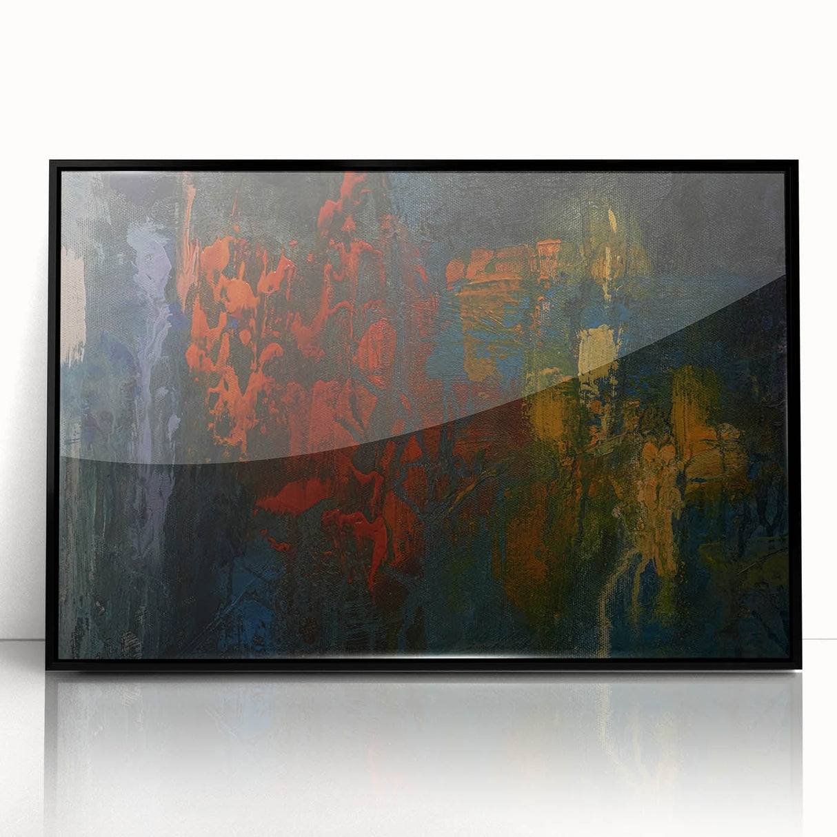 Moody Modern Wall Art – Abstract Expressionist Painting in Bold Hues