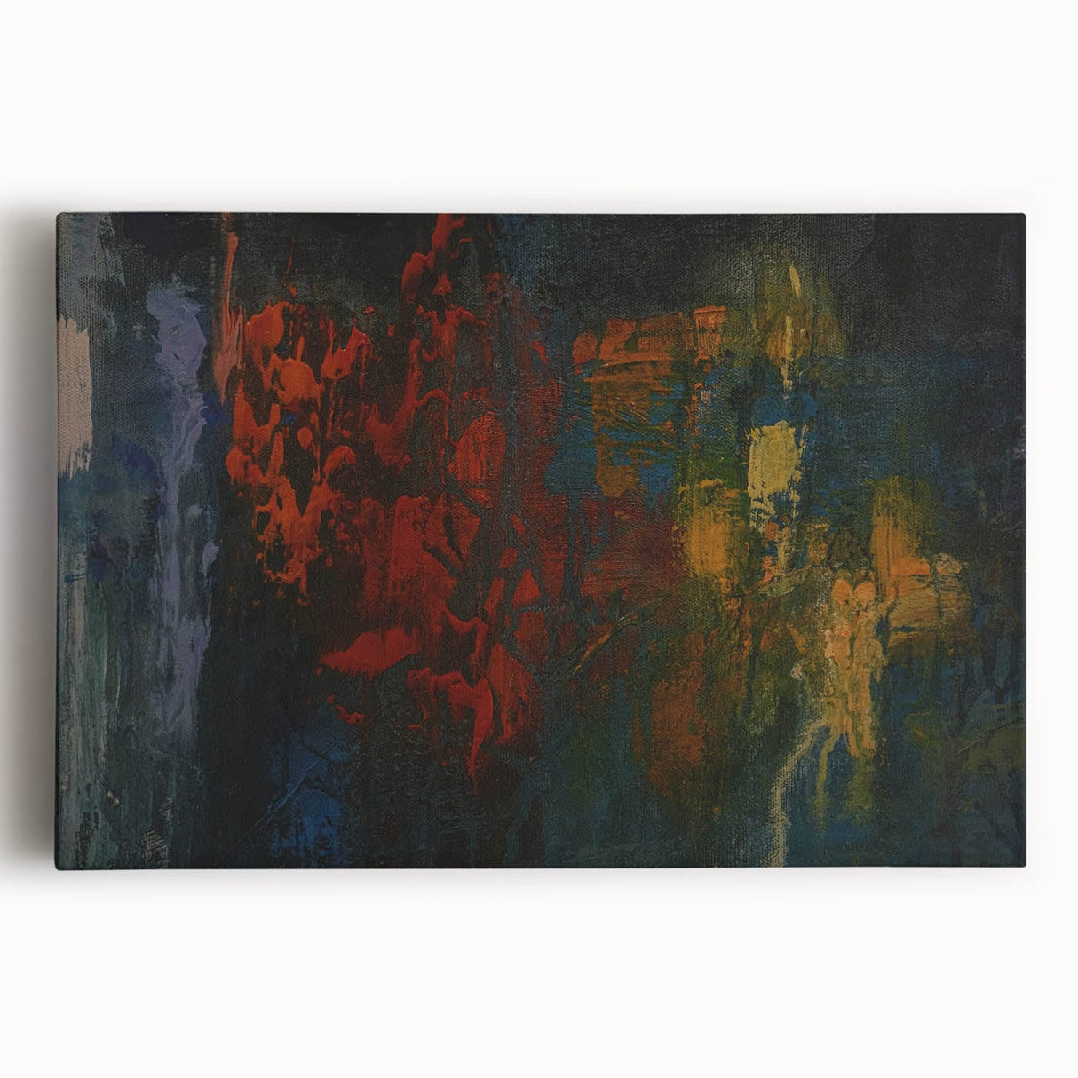 Moody Modern Wall Art – Abstract Expressionist Painting in Bold Hues
