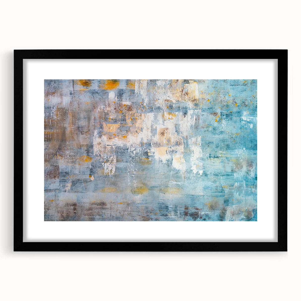 Textured Abstract Wall Art – Blue and Yellow Modern Canvas Art