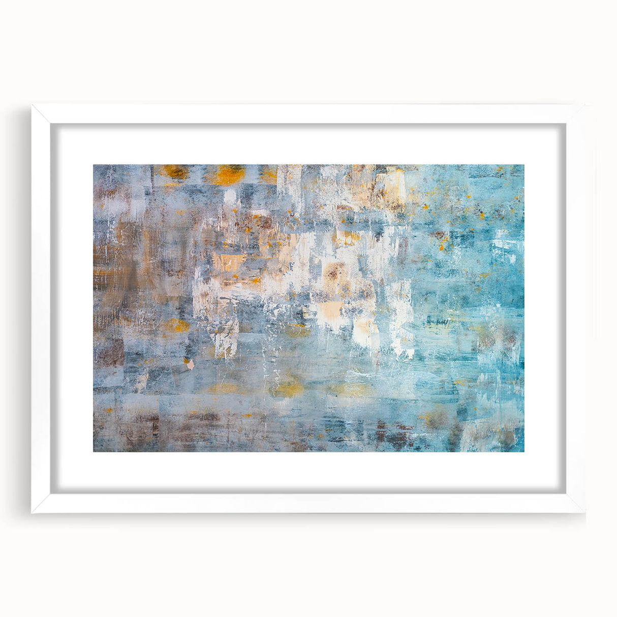 Textured Abstract Wall Art – Blue and Yellow Modern Canvas Art