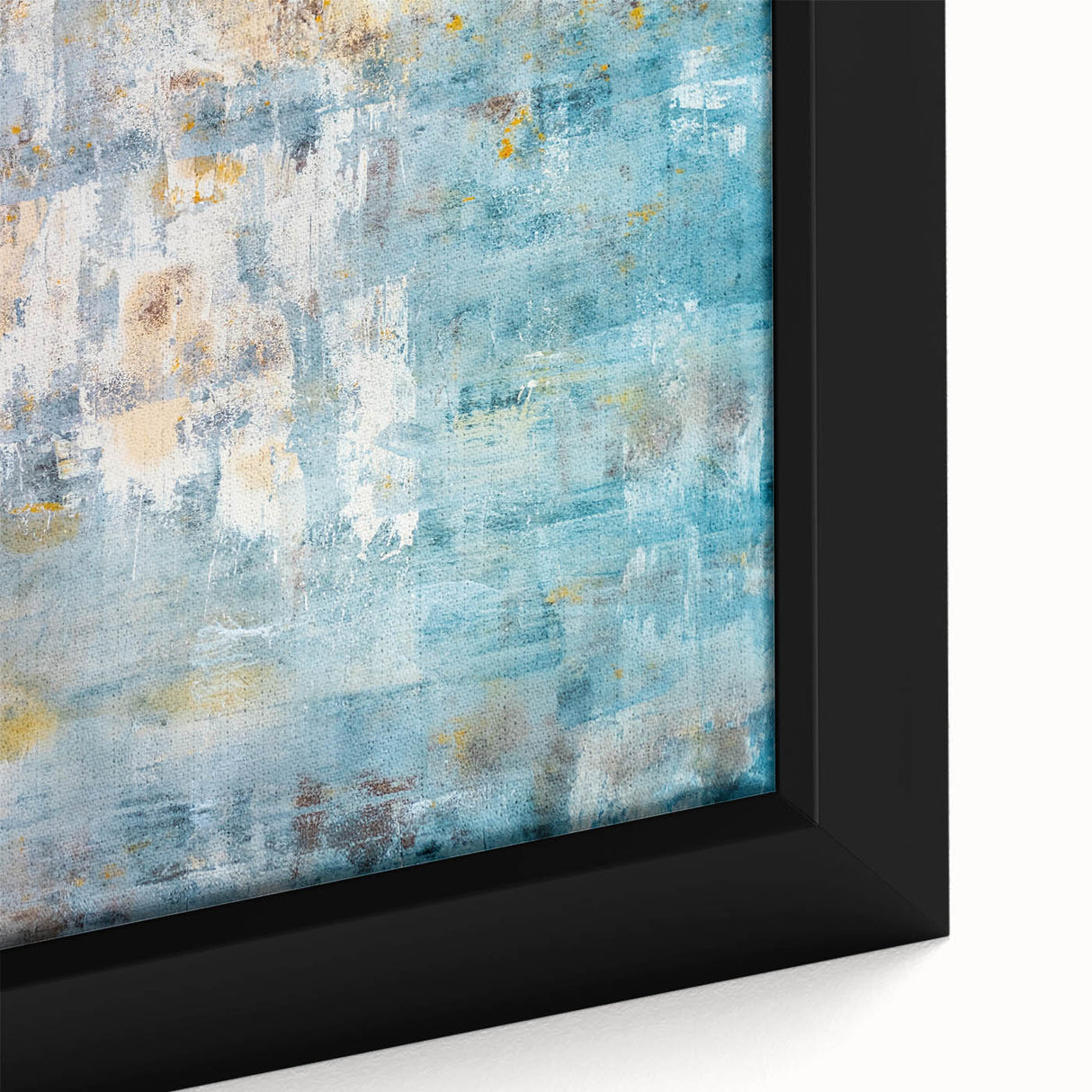 Textured Abstract Wall Art – Blue and Yellow Modern Canvas Art