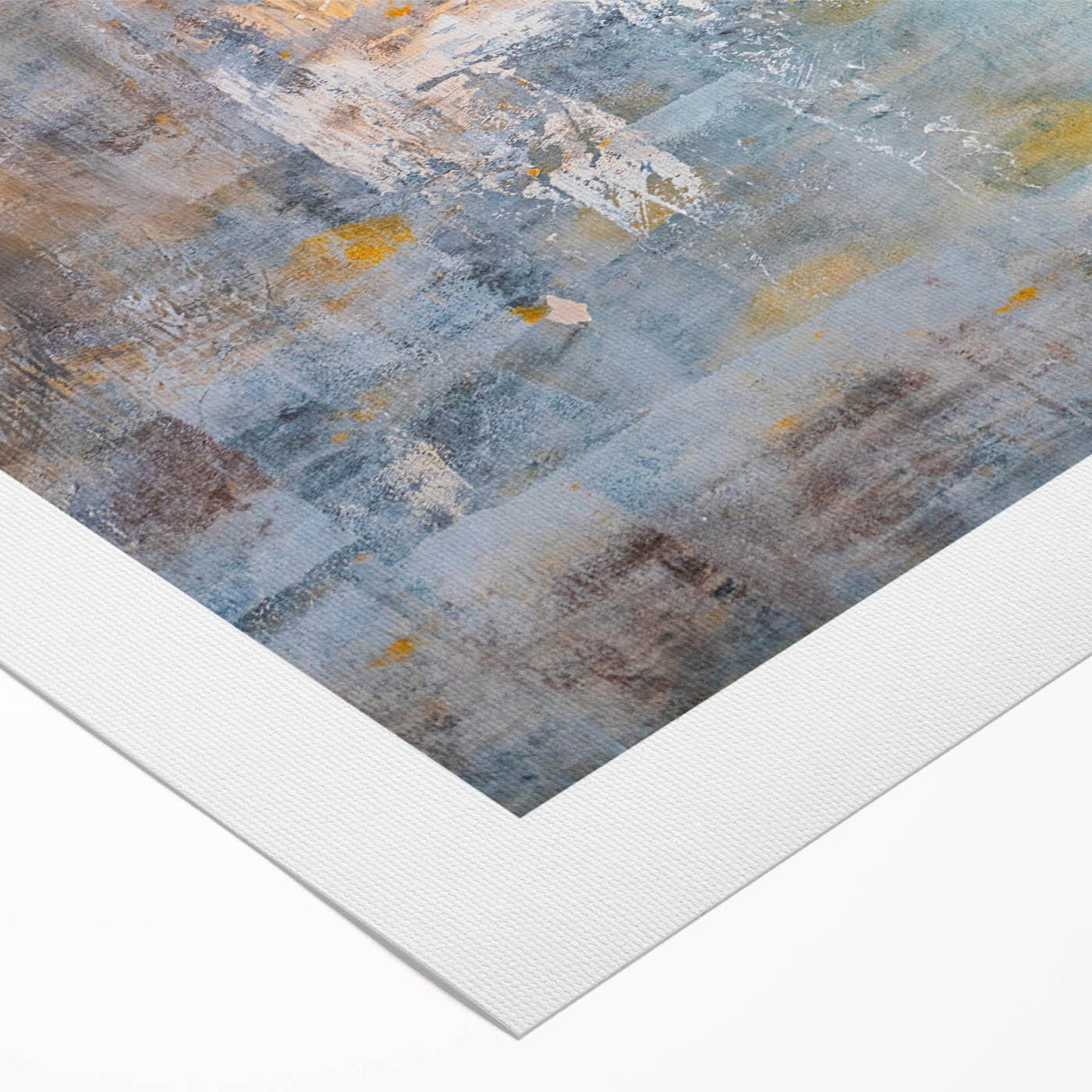 Textured Abstract Wall Art – Blue and Yellow Modern Canvas Art