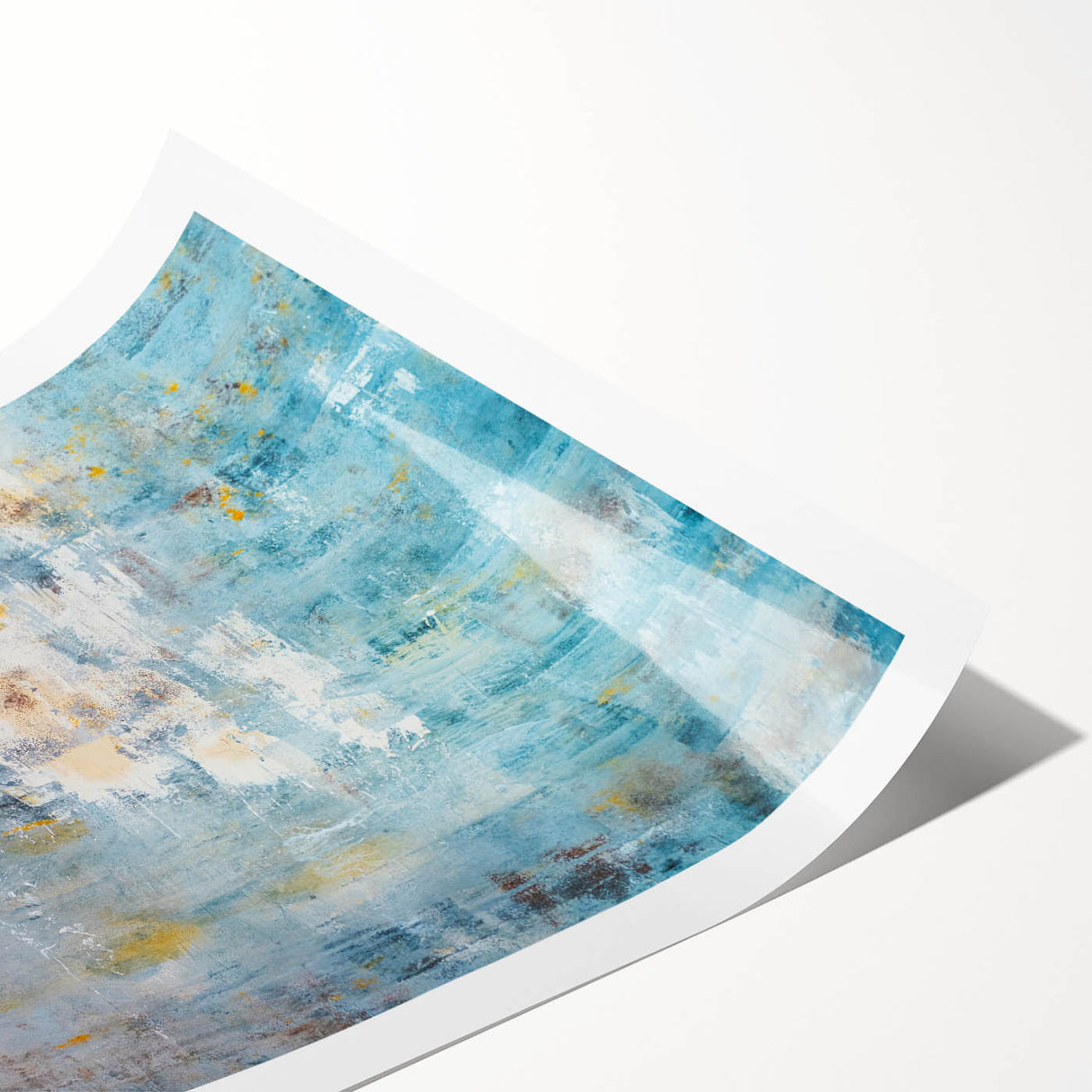 Textured Abstract Wall Art – Blue and Yellow Modern Canvas Art