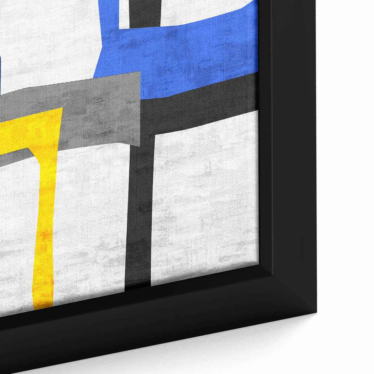 Contemporary Abstract Art – Bold Geometric Canvas in Blue & Yellow