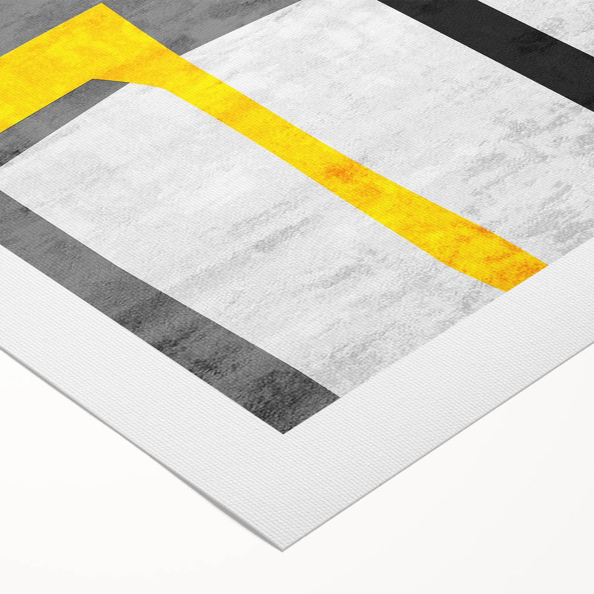 Contemporary Abstract Art – Bold Geometric Canvas in Blue & Yellow